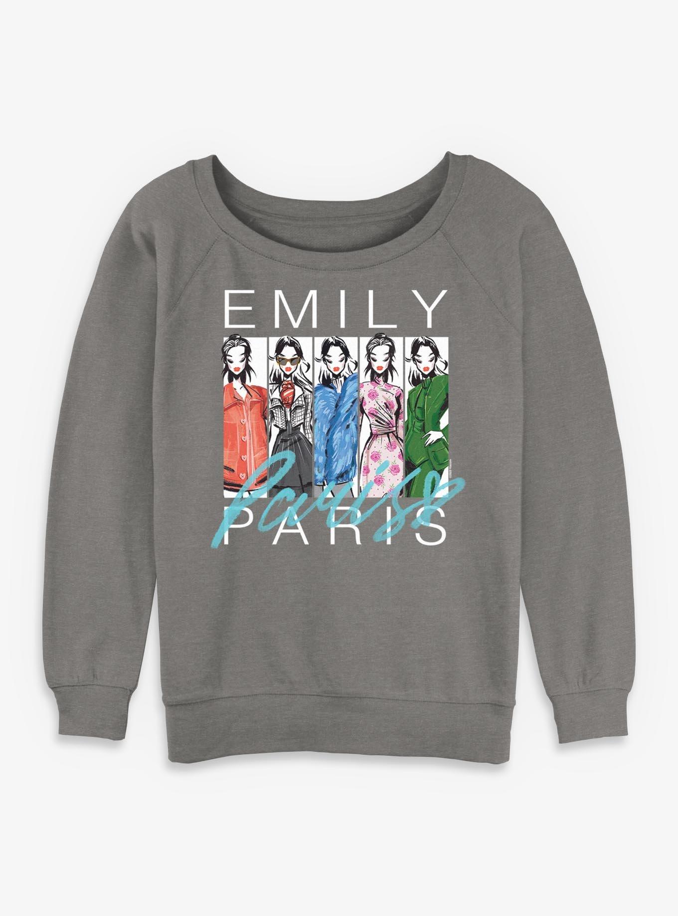 Emily In Paris Fashion Sketch Womens Slouchy Sweatshirt, , hi-res
