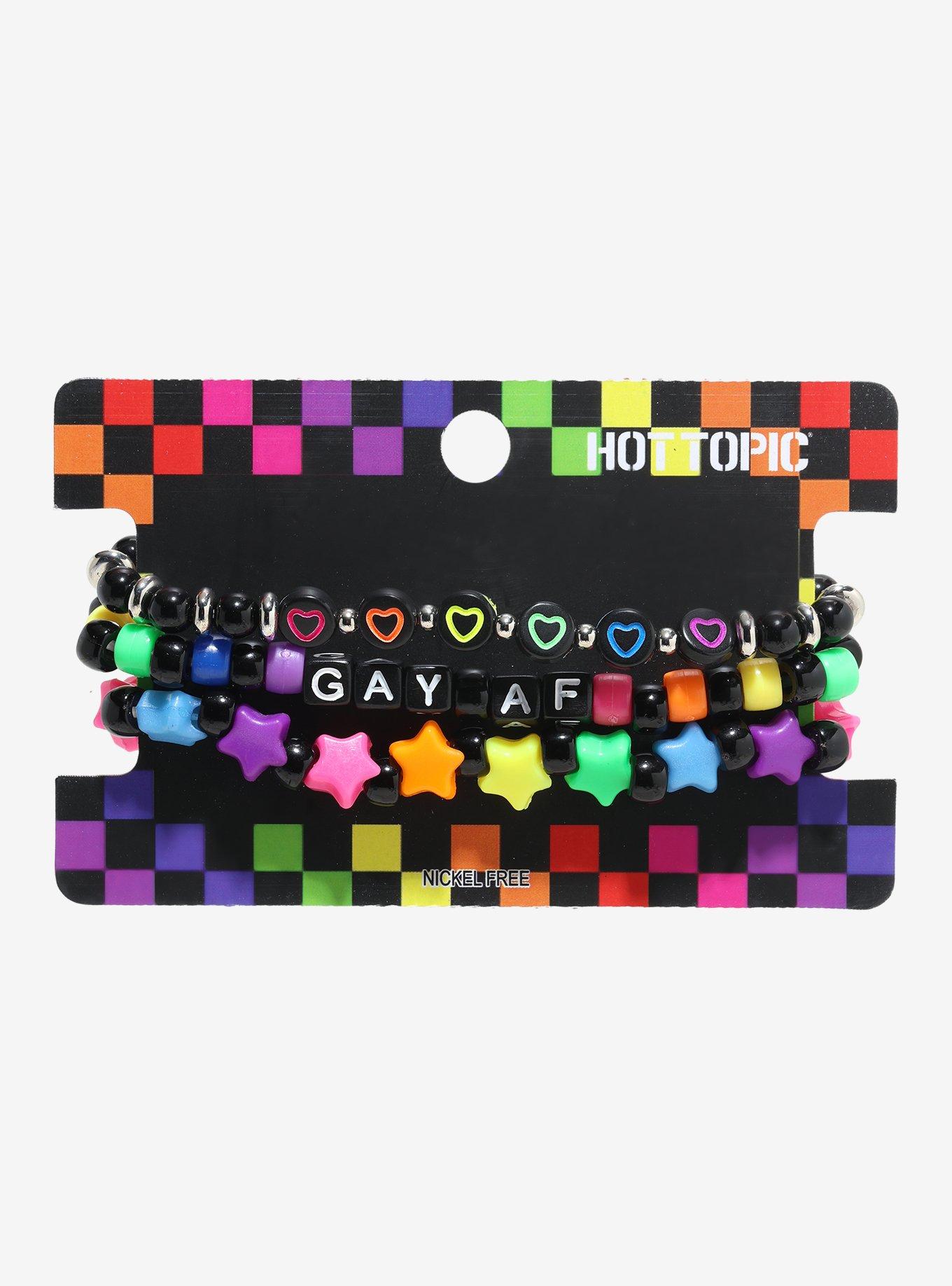 Rainbow Gay AF Bead Bracelet Set, , hi-res