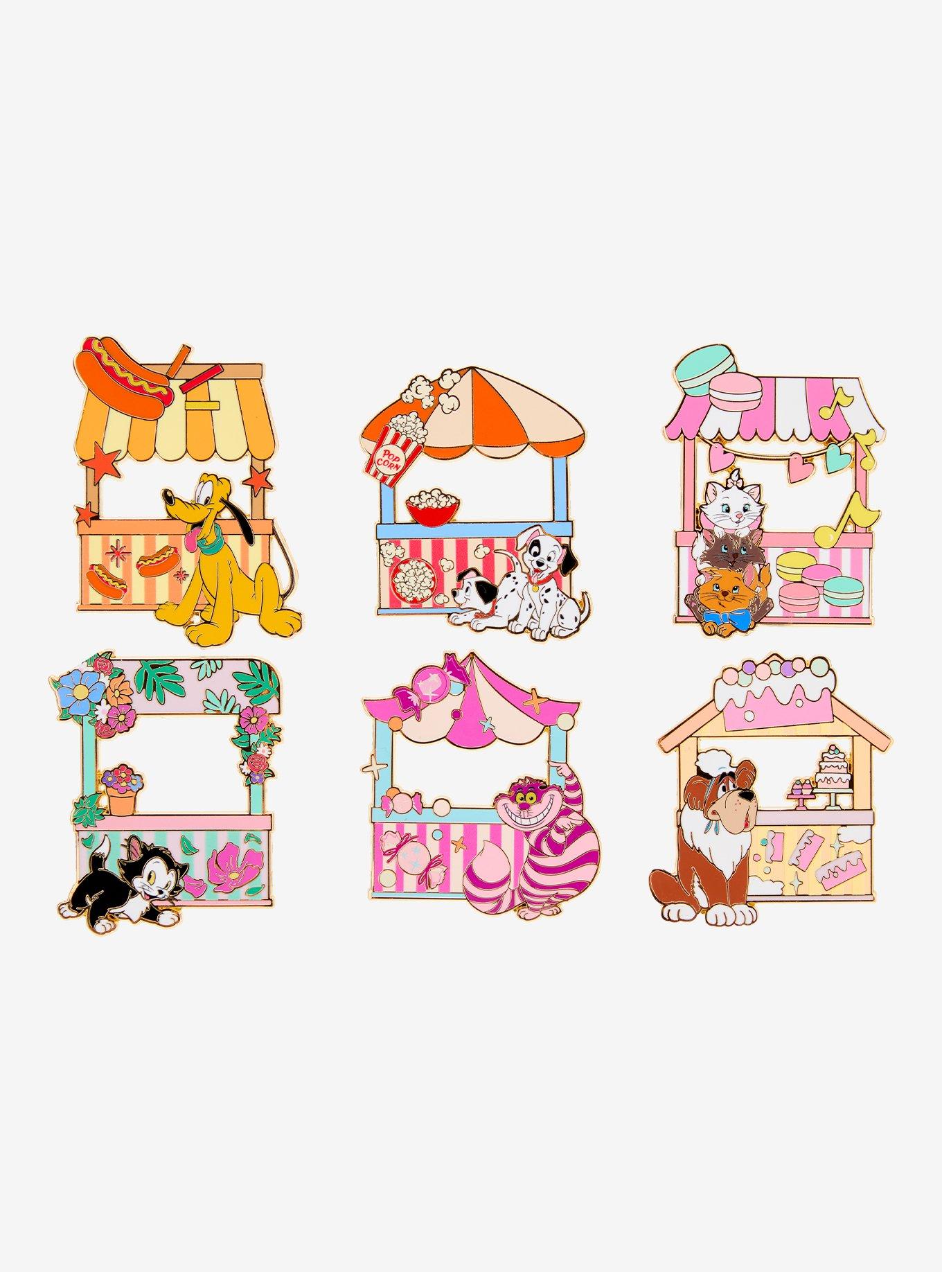 Disney Cats & Dogs Food Stands Blind Box Enamel Pin - BoxLunch Exclusive, , hi-res