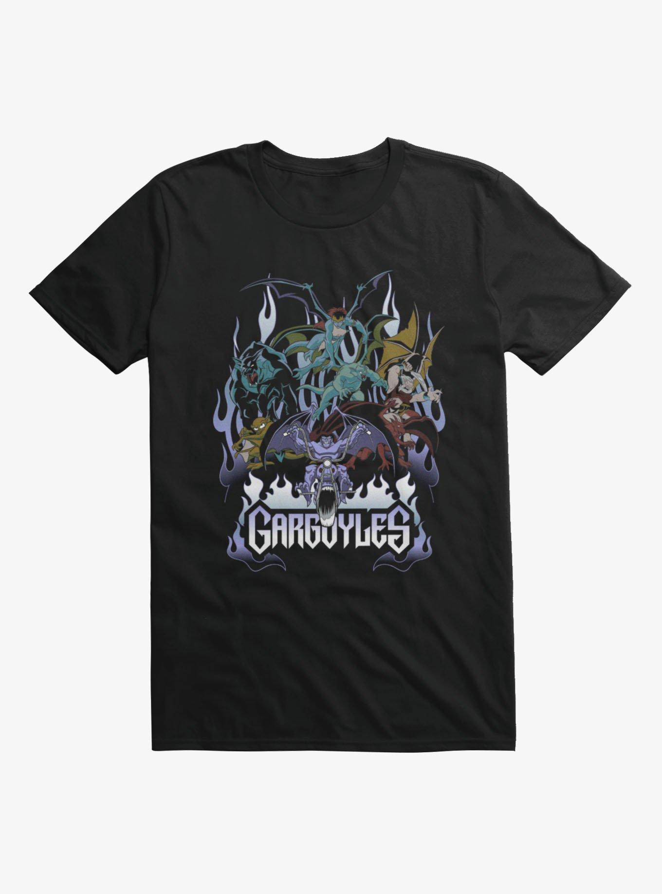 Disney Gargoyles Motorcycle Flames T-Shirt