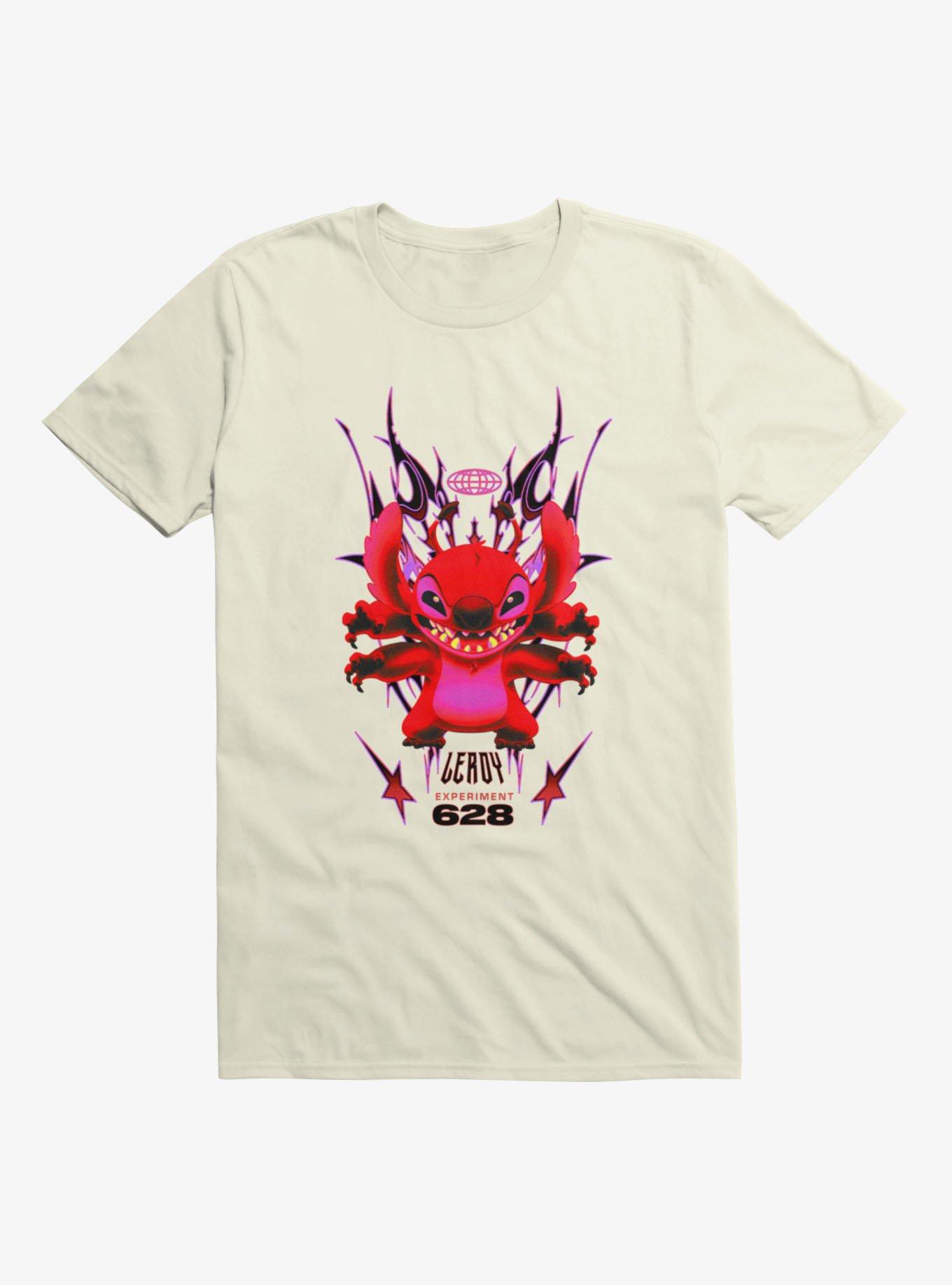 Disney Lilo & Stitch Leroy 628 Y2K Flames T-Shirt, NATURAL, hi-res