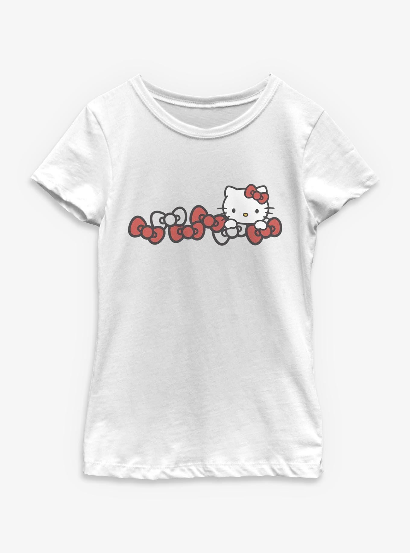 Hello Kitty Red And White Bows Youth Girls T-Shirt