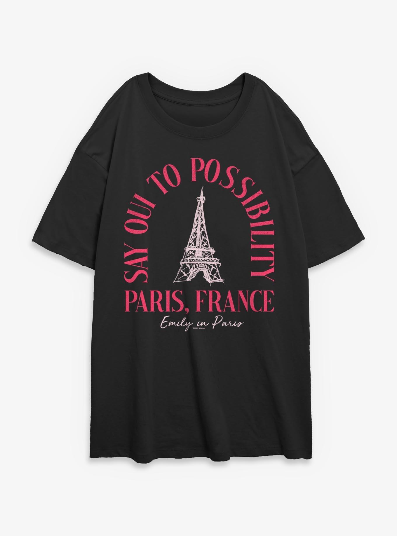 Emily In Paris Say Oui Womens Oversized T-Shirt, , hi-res