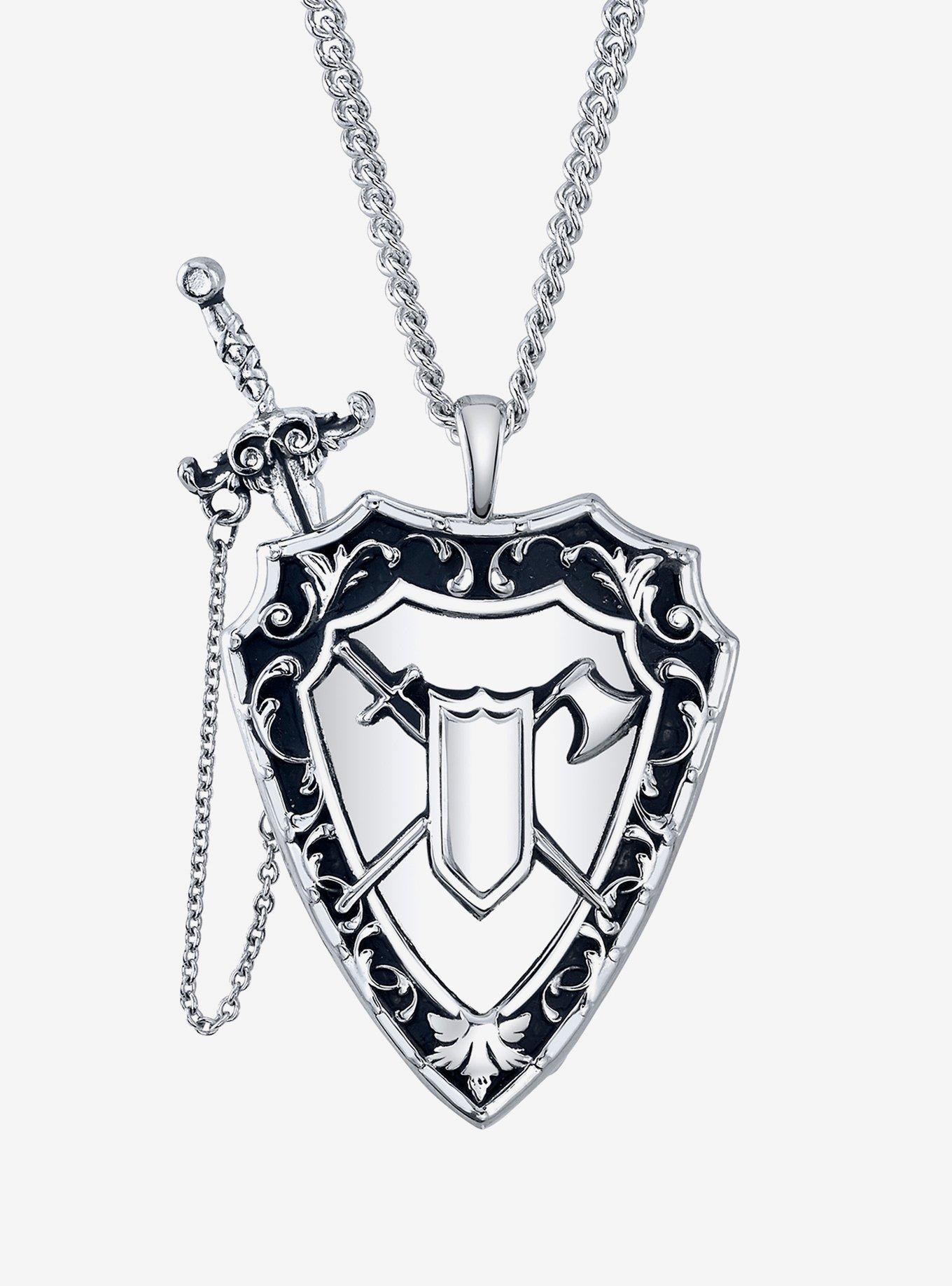 Dungeons and Dragons X RockLove Fighter Sword and Shield Necklace, , hi-res