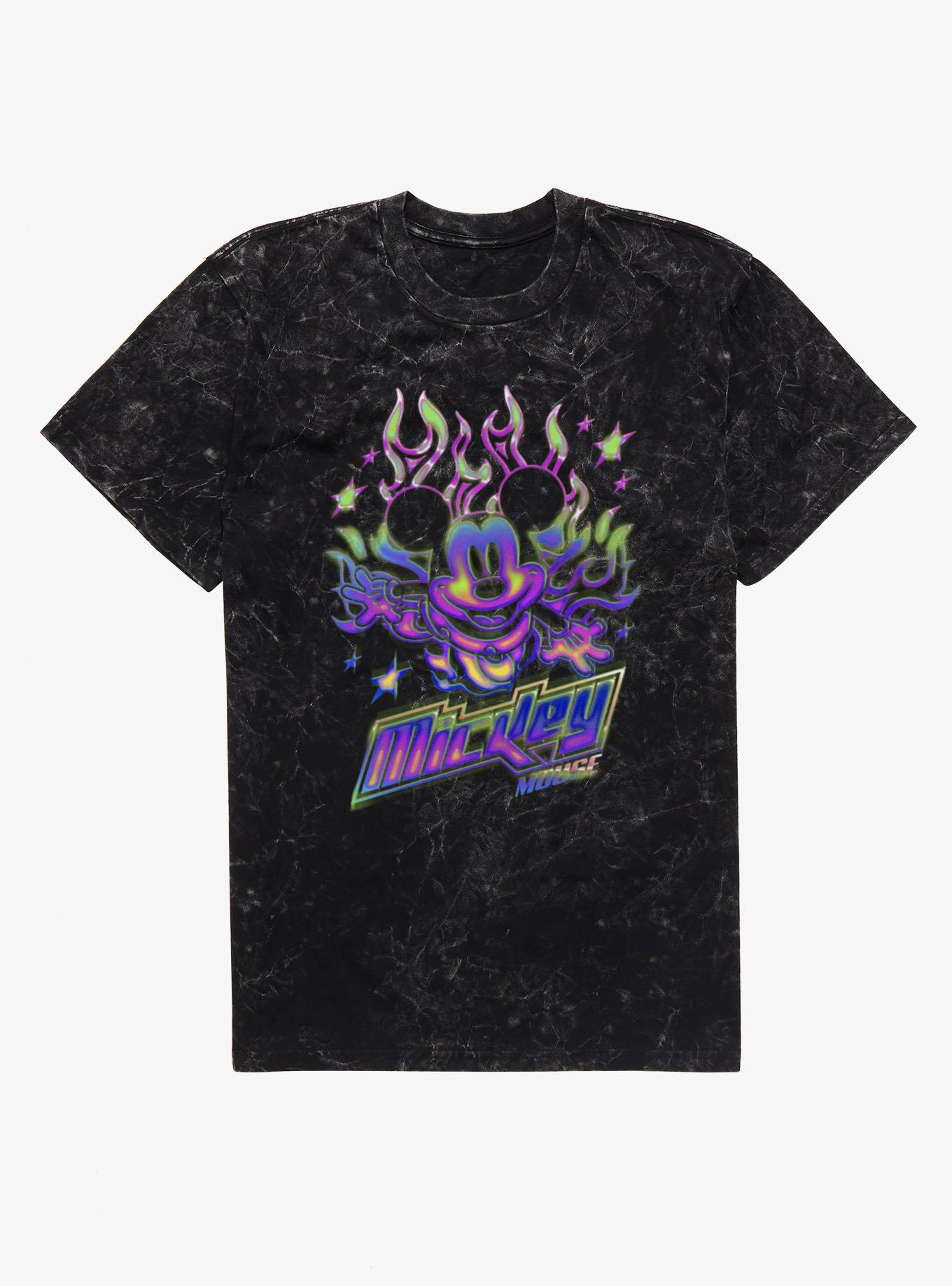 Disney Mickey Mouse Y2K Chrome Flames T-Shirt