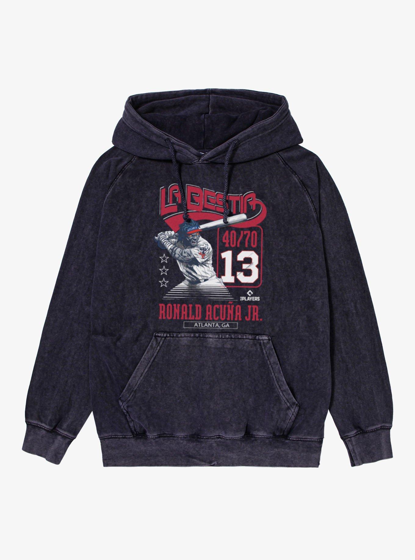 MLB Atlanta Braves Ronald Acuna Jr. La Bestia Mineral Wash Hoodie