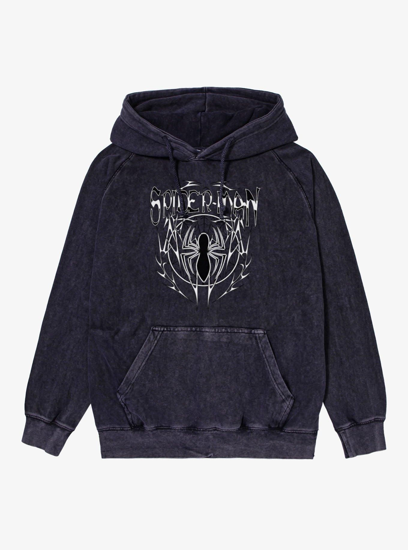 Marvel Spider-Man Metal Style Tattoo Mineral Wash Hoodie, , hi-res
