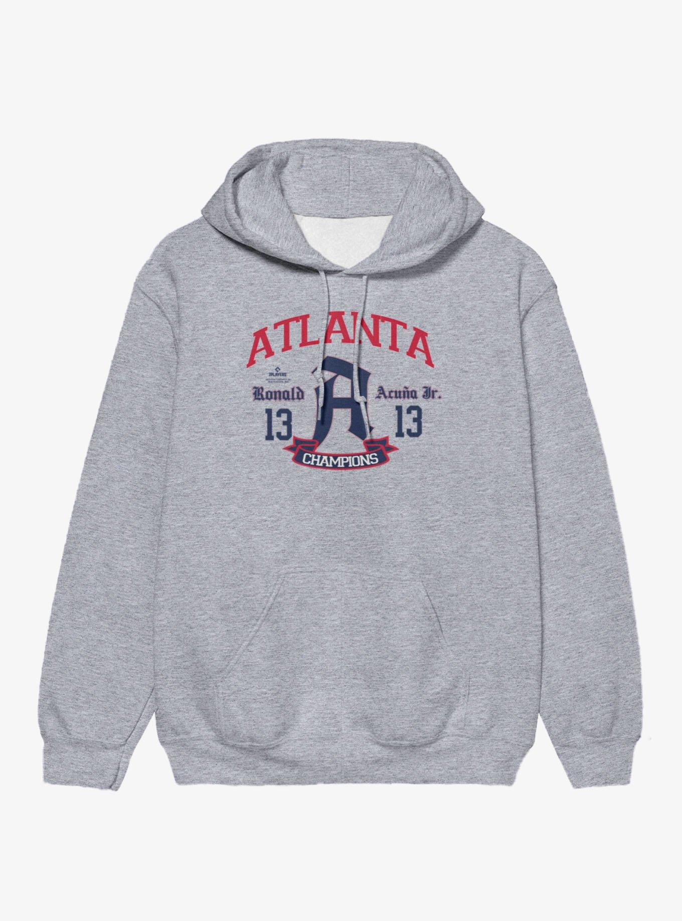 MLB Atlanta Braves Ronald Acuna Jr. Atlanta Arch Champion Hoodie, SPORT GRAY, hi-res