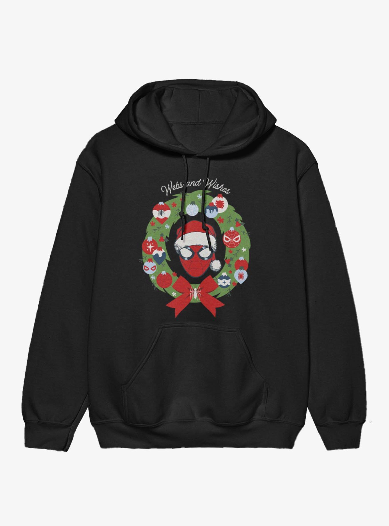 Marvel Spider-Man Merry Webs And Wishes Wreath Hoodie, , hi-res