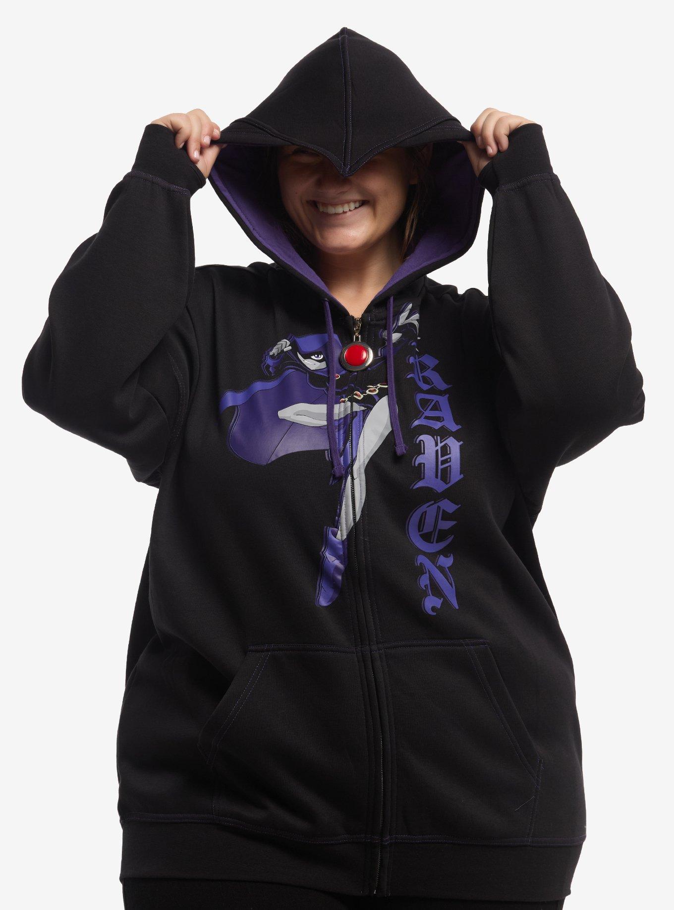 DC Comics Teen Titans Raven Girls Oversized Hoodie Plus Size, , hi-res