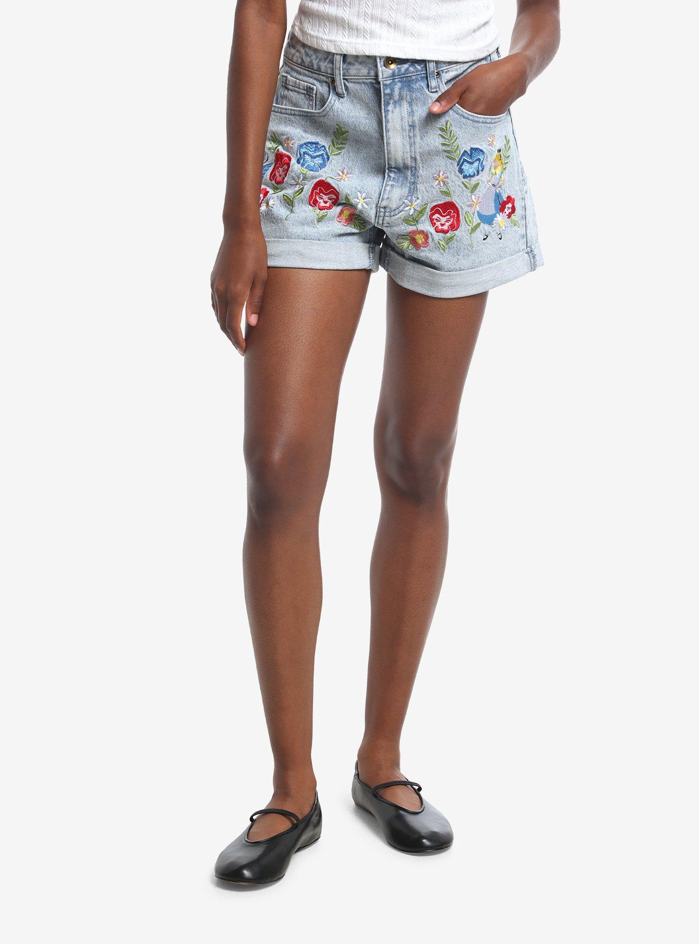 Her Universe Disney Alice In Wonderland Embroidered Mom Shorts, , hi-res