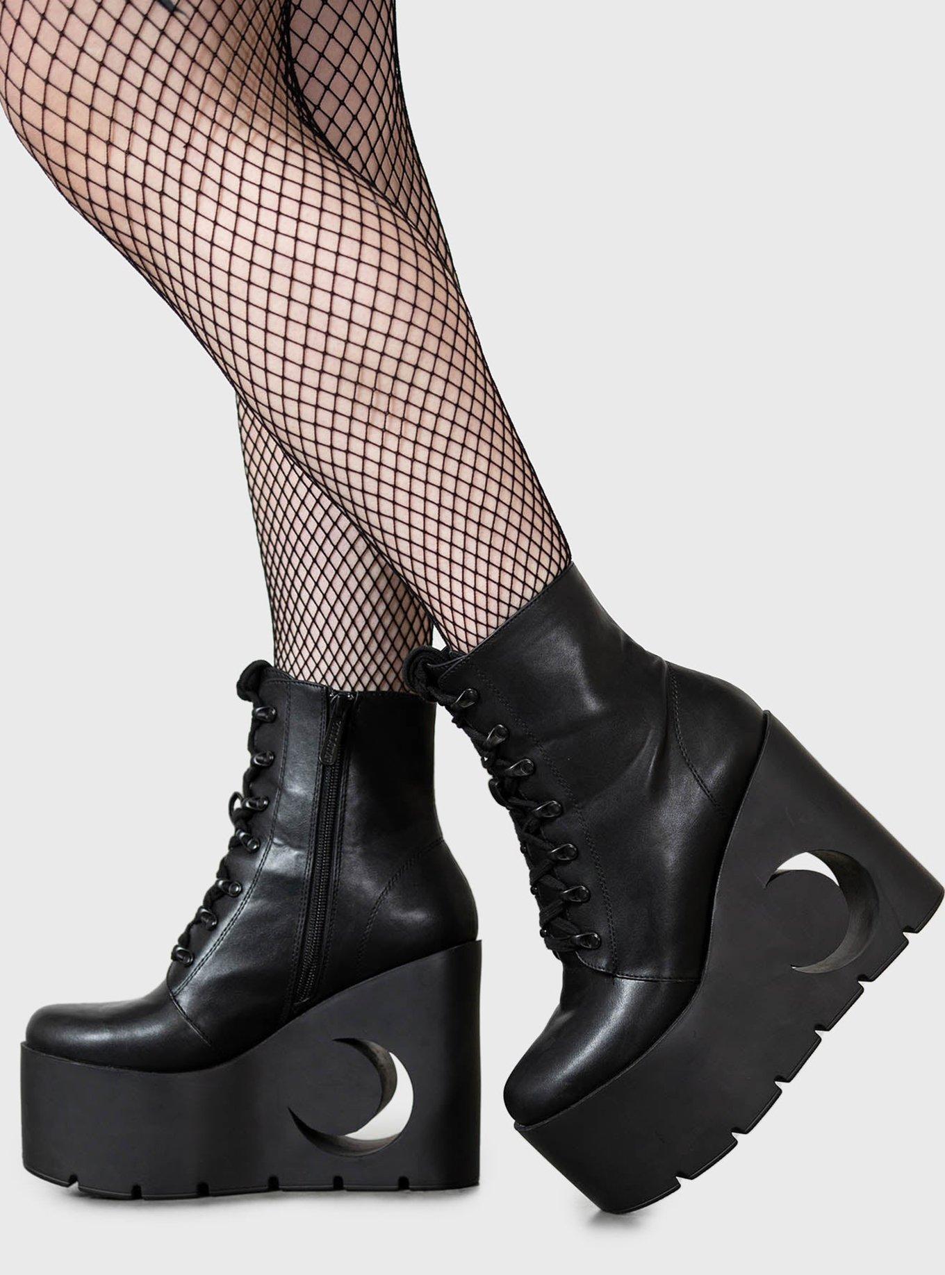 KIHILIST Crescent Moon Platform Heel Boots, , hi-res