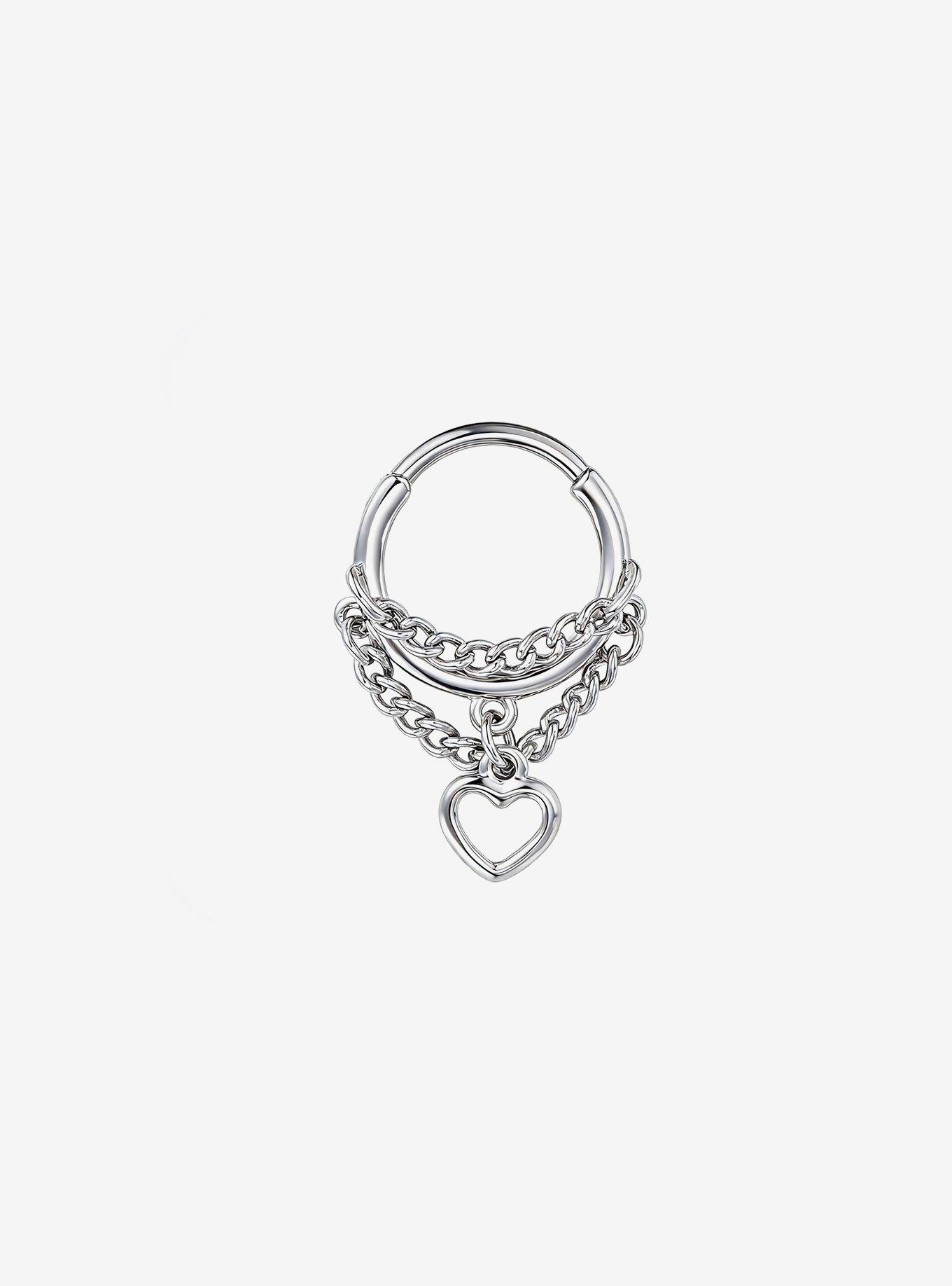 Steel Double Chain Heart Hinged Clicker, , hi-res