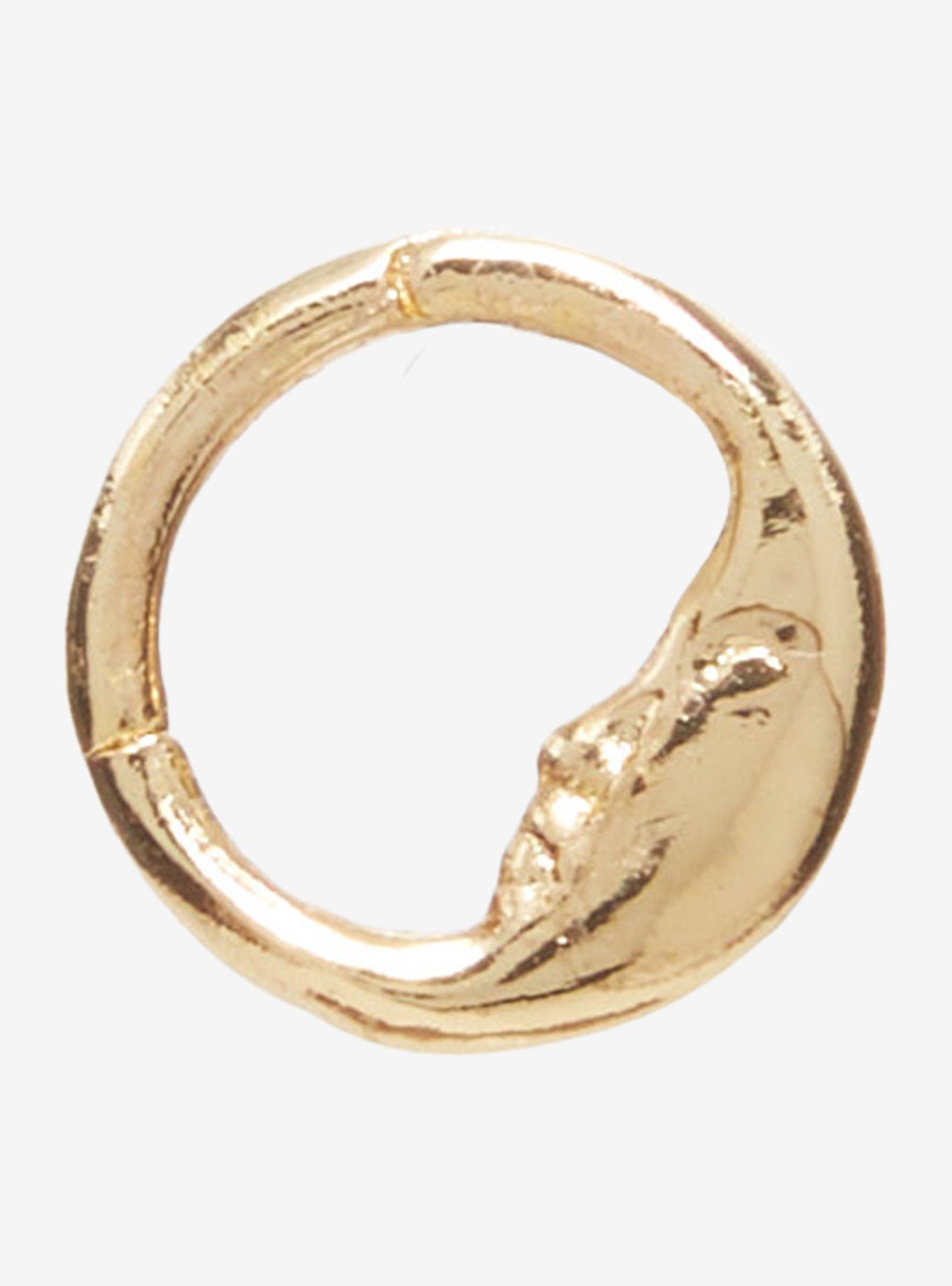 Steel Gold Moon Septum Hinged Clicker, , hi-res