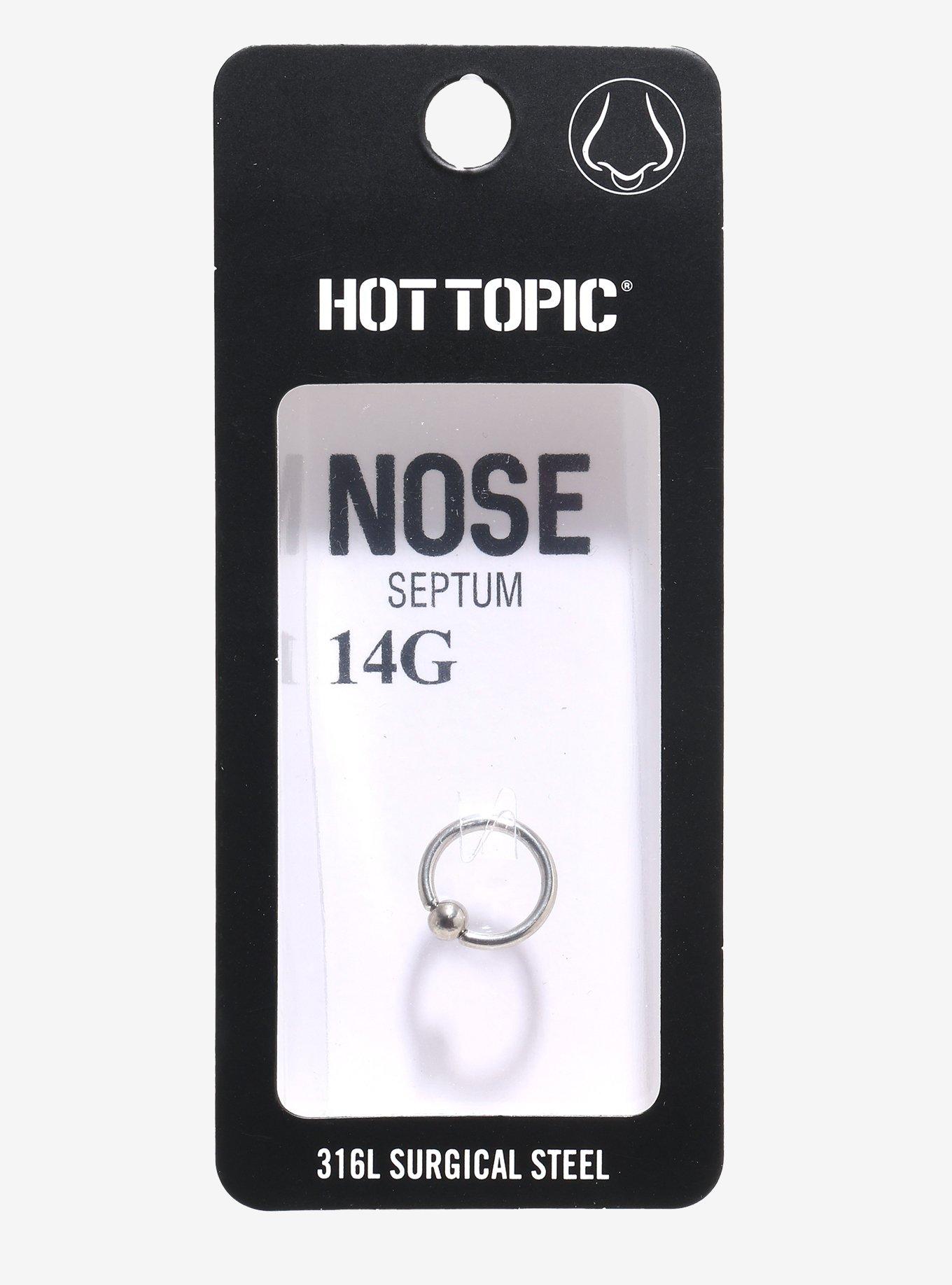 14G Steel Septum Captive Hoop, , hi-res