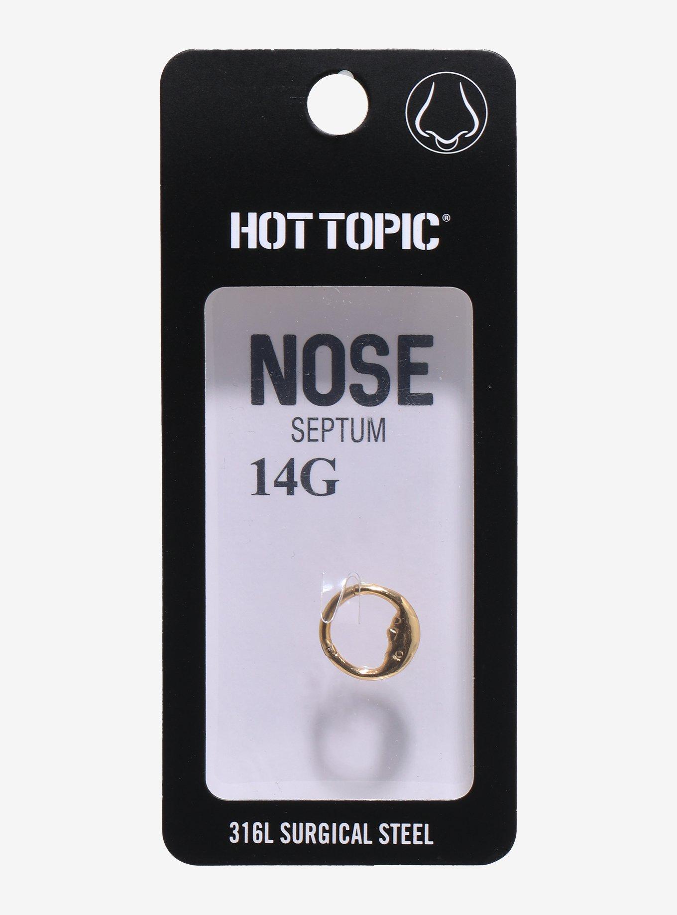 14G Steel Crescent Moon Septum Hinged Clicker, , hi-res