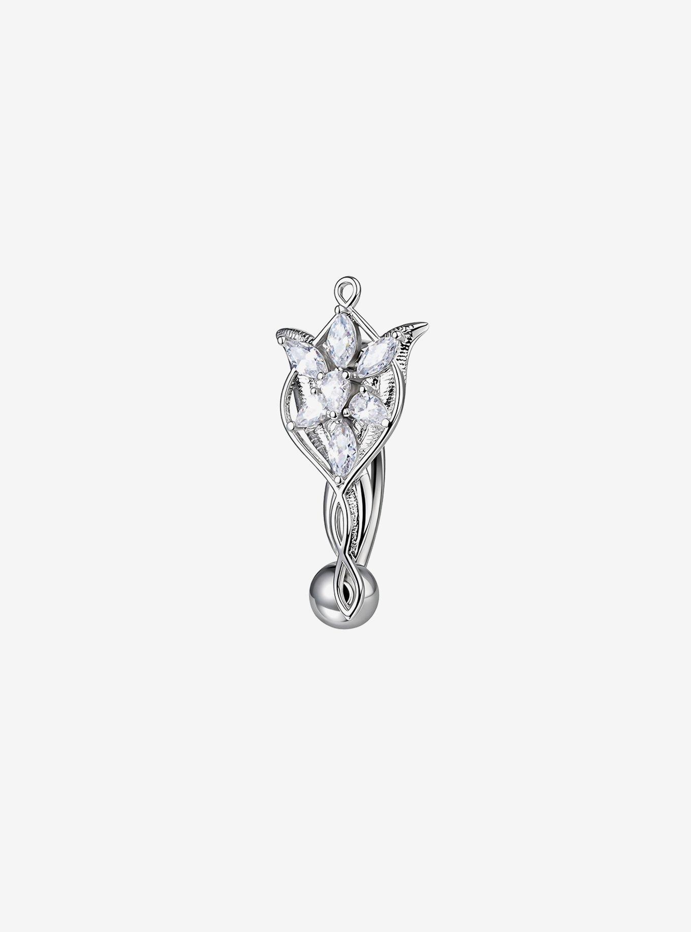 Steel The Lord Of The Rings Evenstar Navel Hinged Clicker, , hi-res