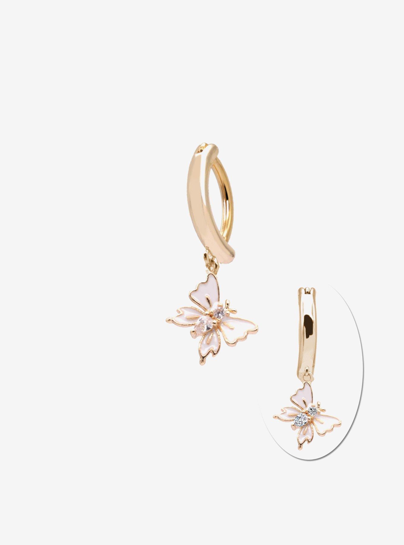 Steel Gold Butterfly Navel Hinged Clicker, , hi-res