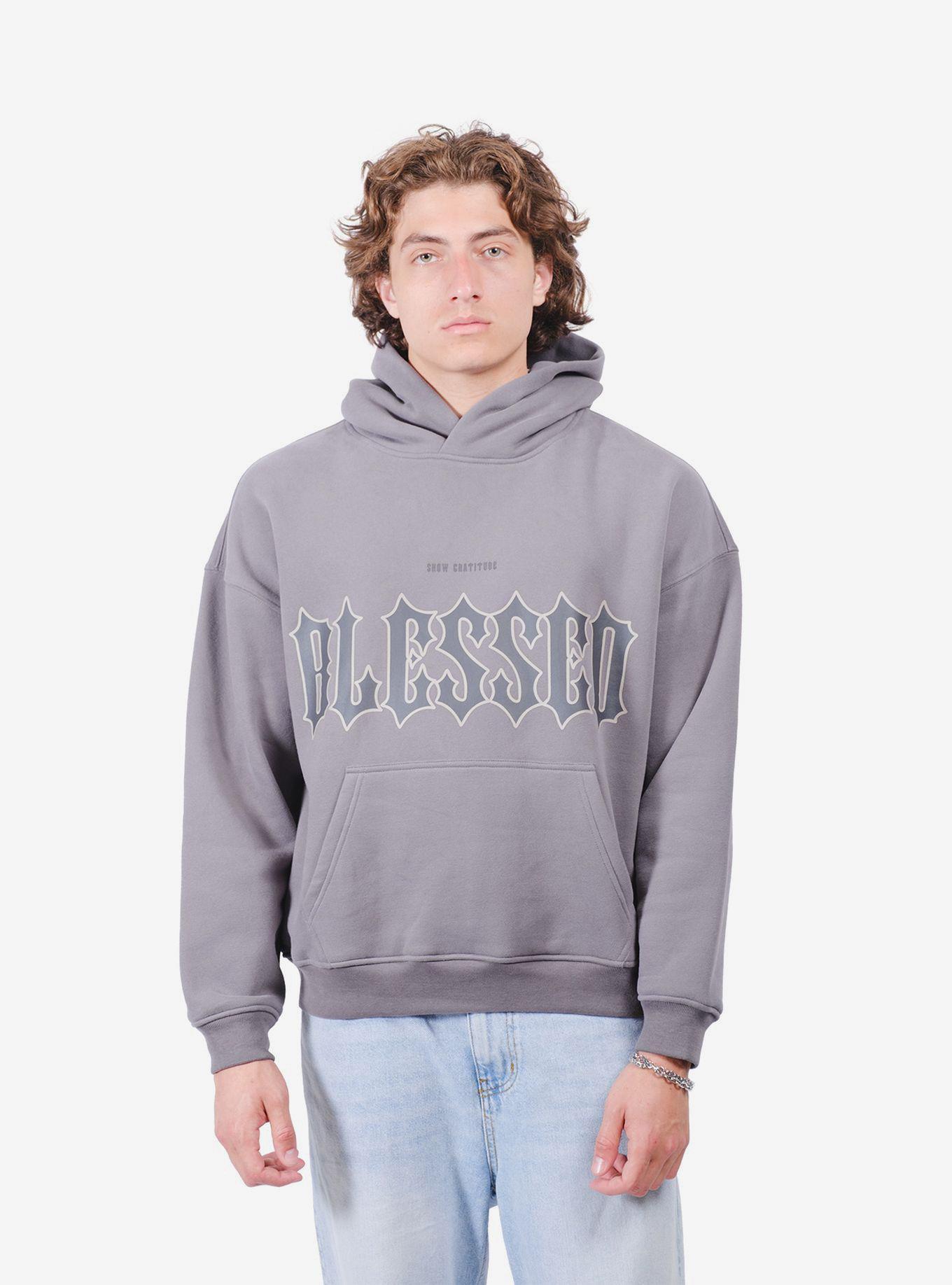 Heavy Weight Blessed Hoodie Grey, , hi-res