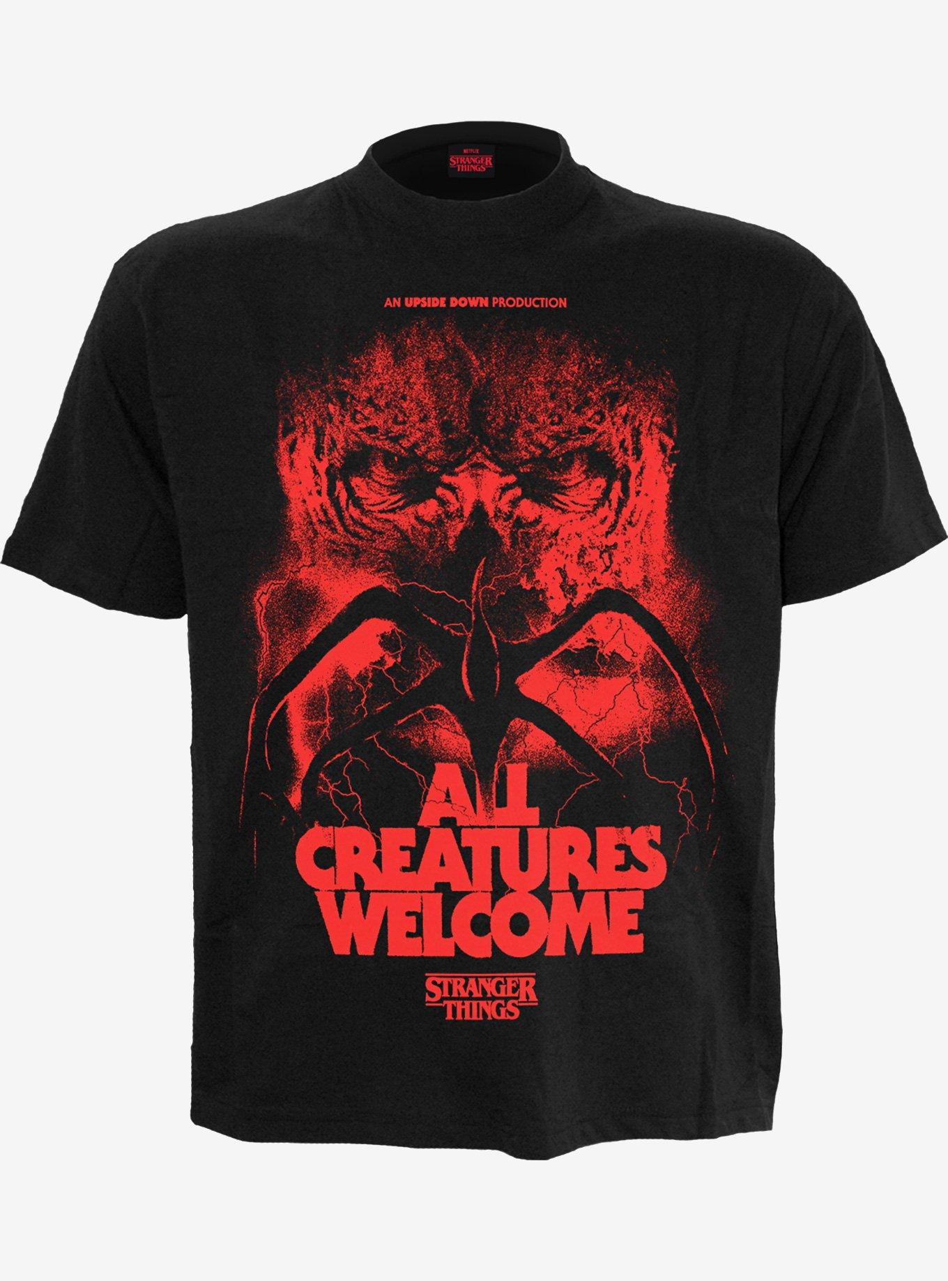 Stranger Things All Creatures Welcome Front Print T-Shirt, , hi-res