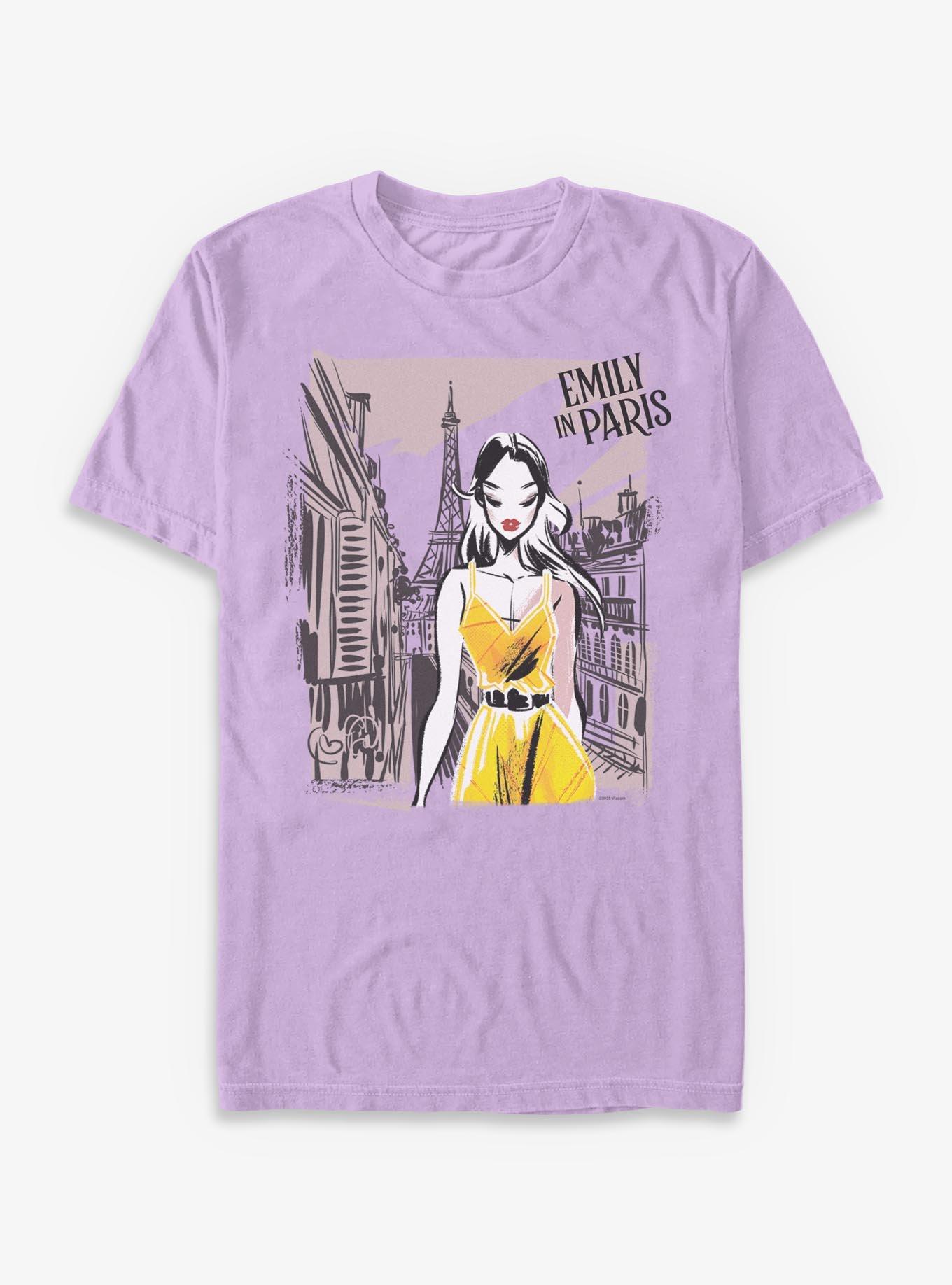Emily In Paris Eiffel Tower Street Sketch Garment Dye T-Shirt, , hi-res