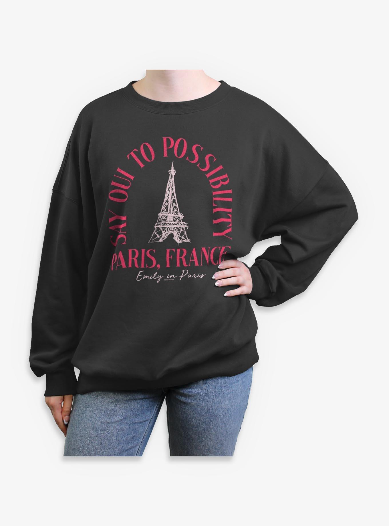 Emily In Paris Say Oui Womens Oversized Sweatshirt, , hi-res