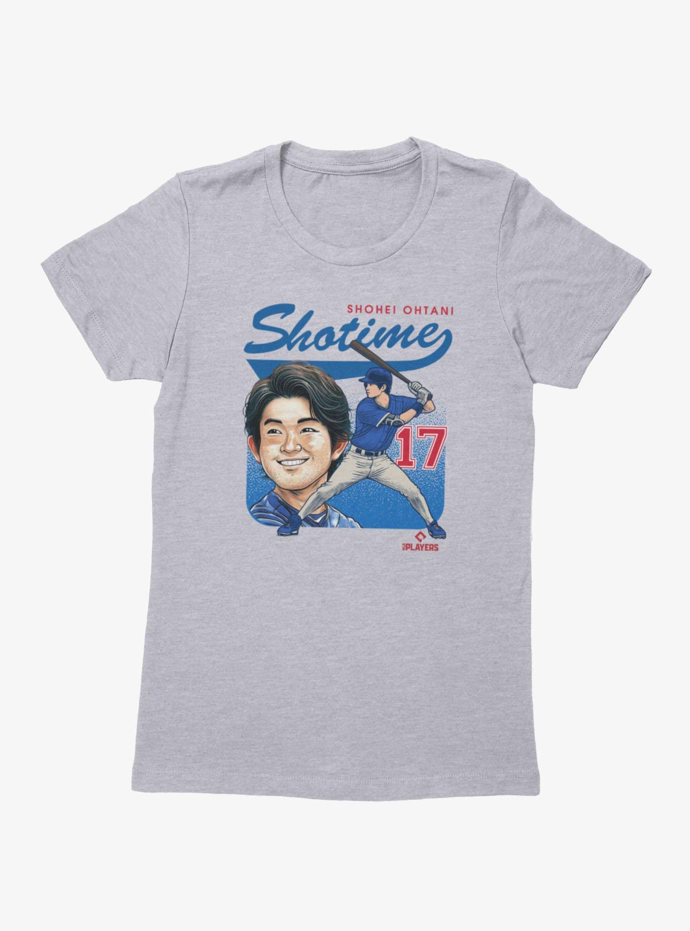 MLB Los Angeles Dodgers Shohei Ohtani Shotime Caricature Womens T-Shirt, , hi-res
