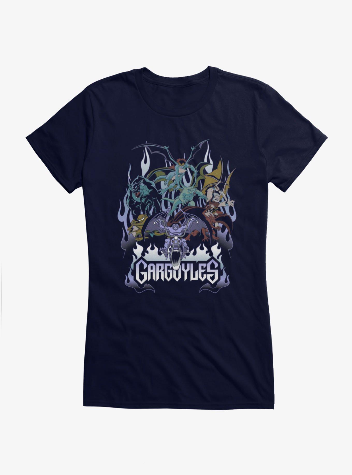 Disney Gargoyles Motorcycle Flames Girls T-Shirt, , hi-res