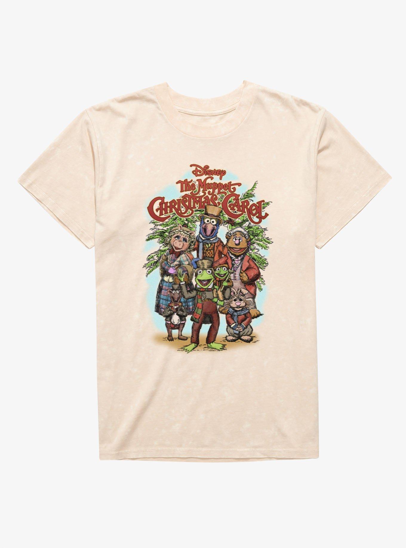 Disney The Muppets Christmas Carol Group Shot Drawing Mineral Wash T-Shirt BoxLunch Exclusive, , hi-res