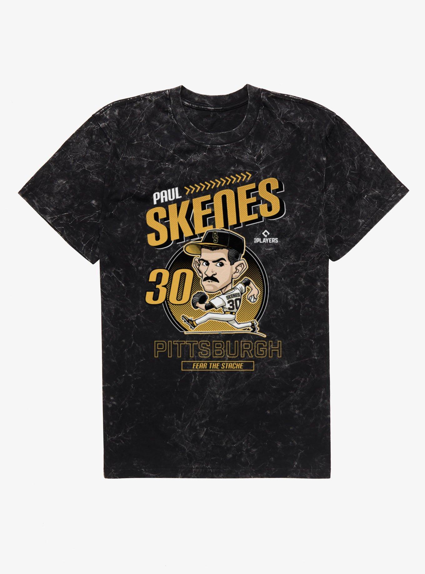MLB Pittsburgh Pirates Paul Skenes Fear The Stache Caricature Mineral Wash T-Shirt, , hi-res