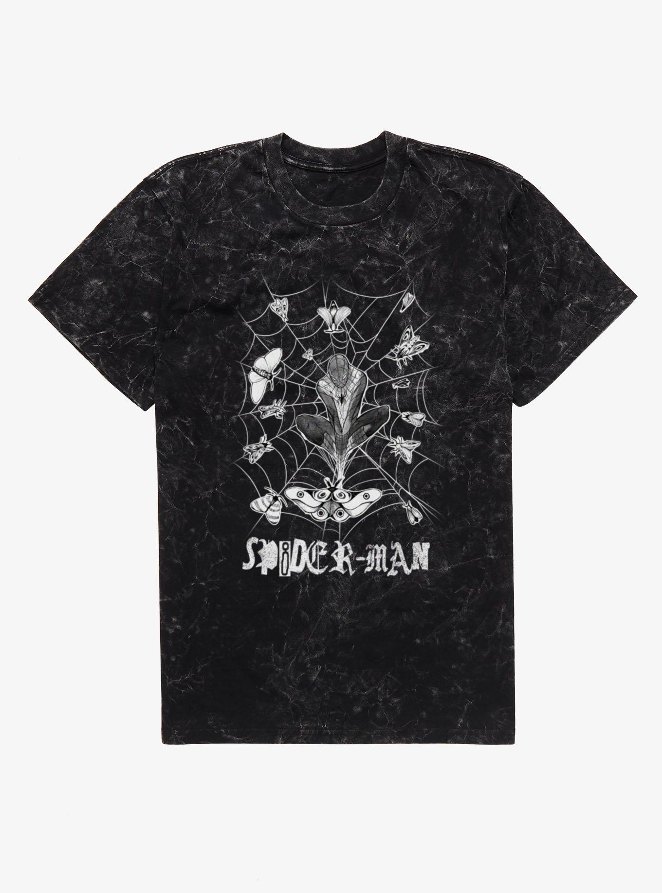 Marvel Spider-Man Butterfly Web Mineral Wash T-Shirt, , hi-res
