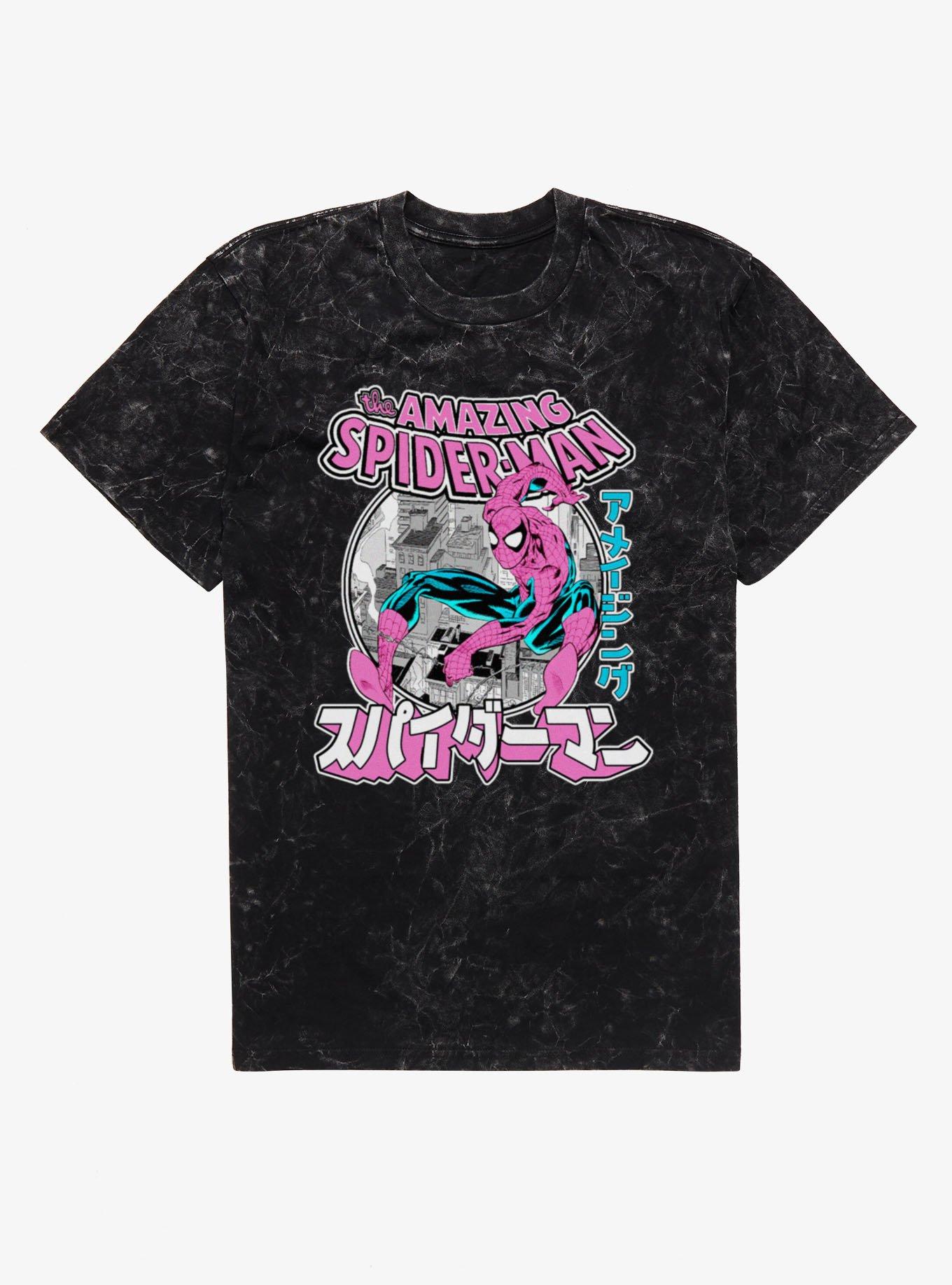 Marvel Spider-Man The Amazing Spider-Man Kanji Swing Mineral Wash T-Shirt, , hi-res