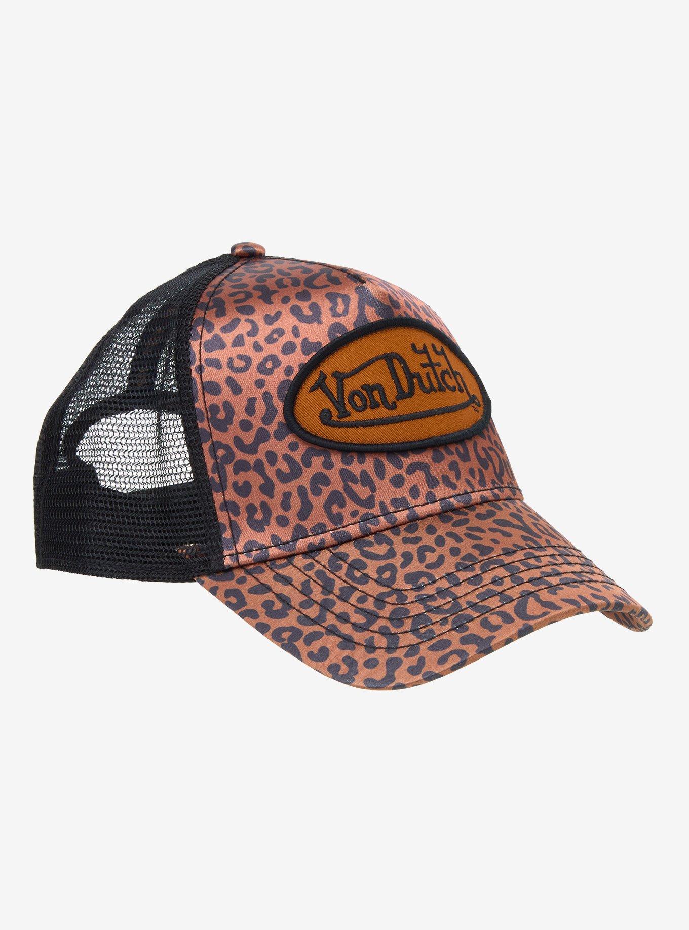 Von Dutch Leopard Print Logo Trucker Hat, , hi-res