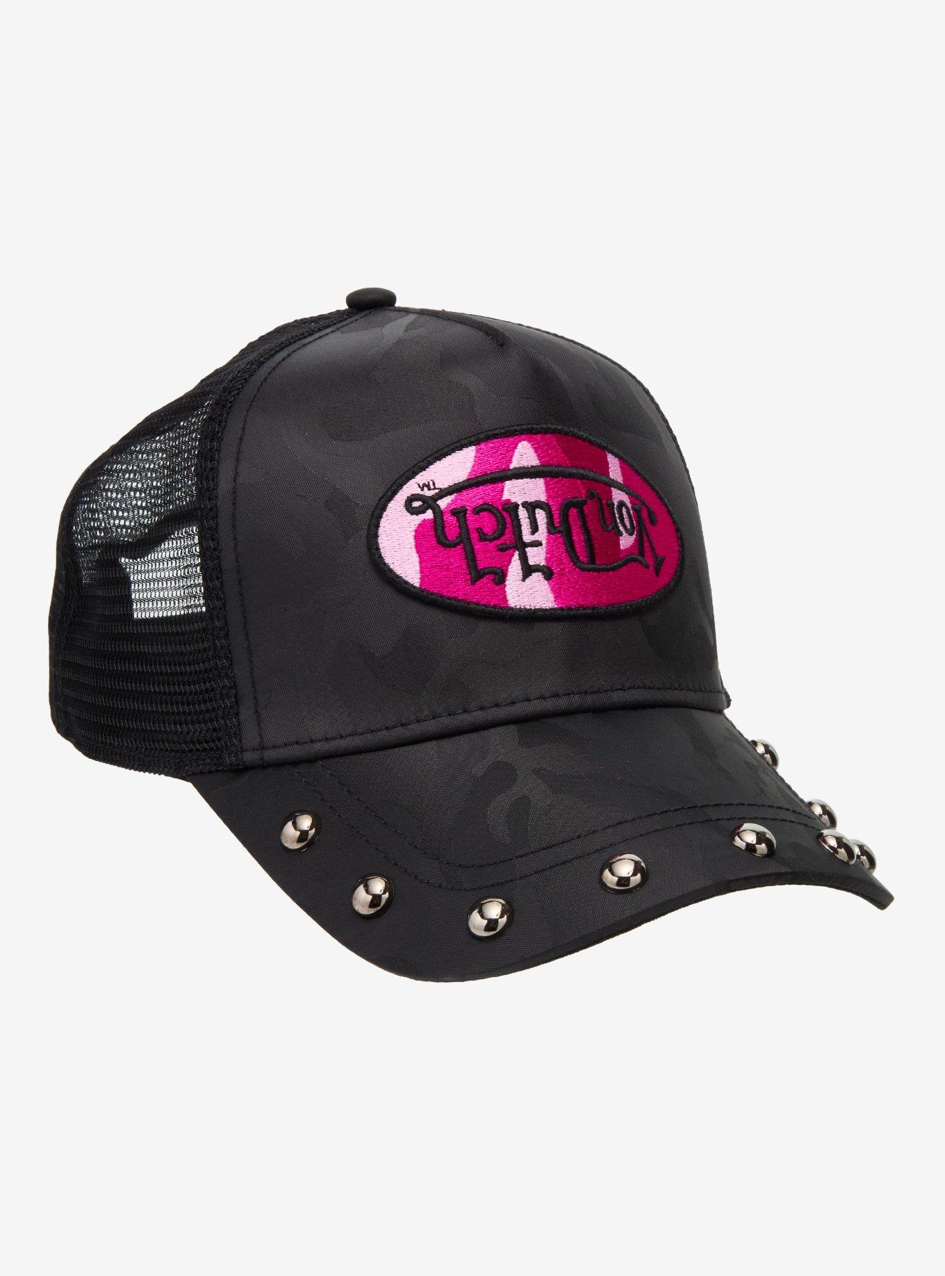 Von Dutch Upside Down Logo Trucker Hat Red Gold Dragon Mesh Snapback Y2K Cap Red Rambo Camo Trucker Hat | Von Dutch main image 3