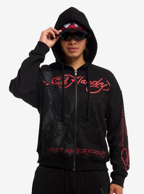 Ed Hardy X mgk Flames Rhinestone Hoodie | Hot Topic
