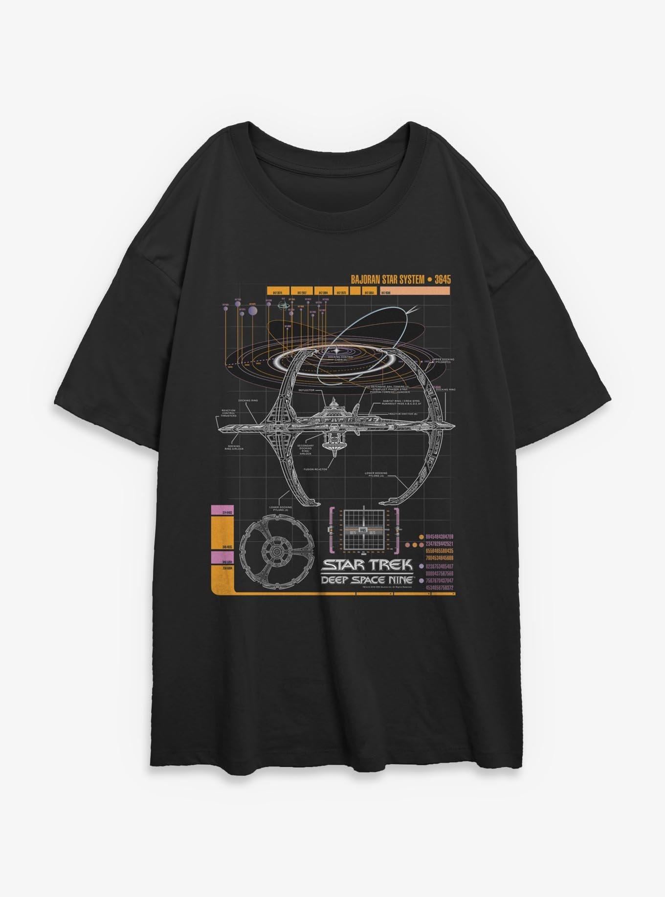 Star Trek: Deep Space Nine Schematic Girls Oversized T-Shirt, , hi-res