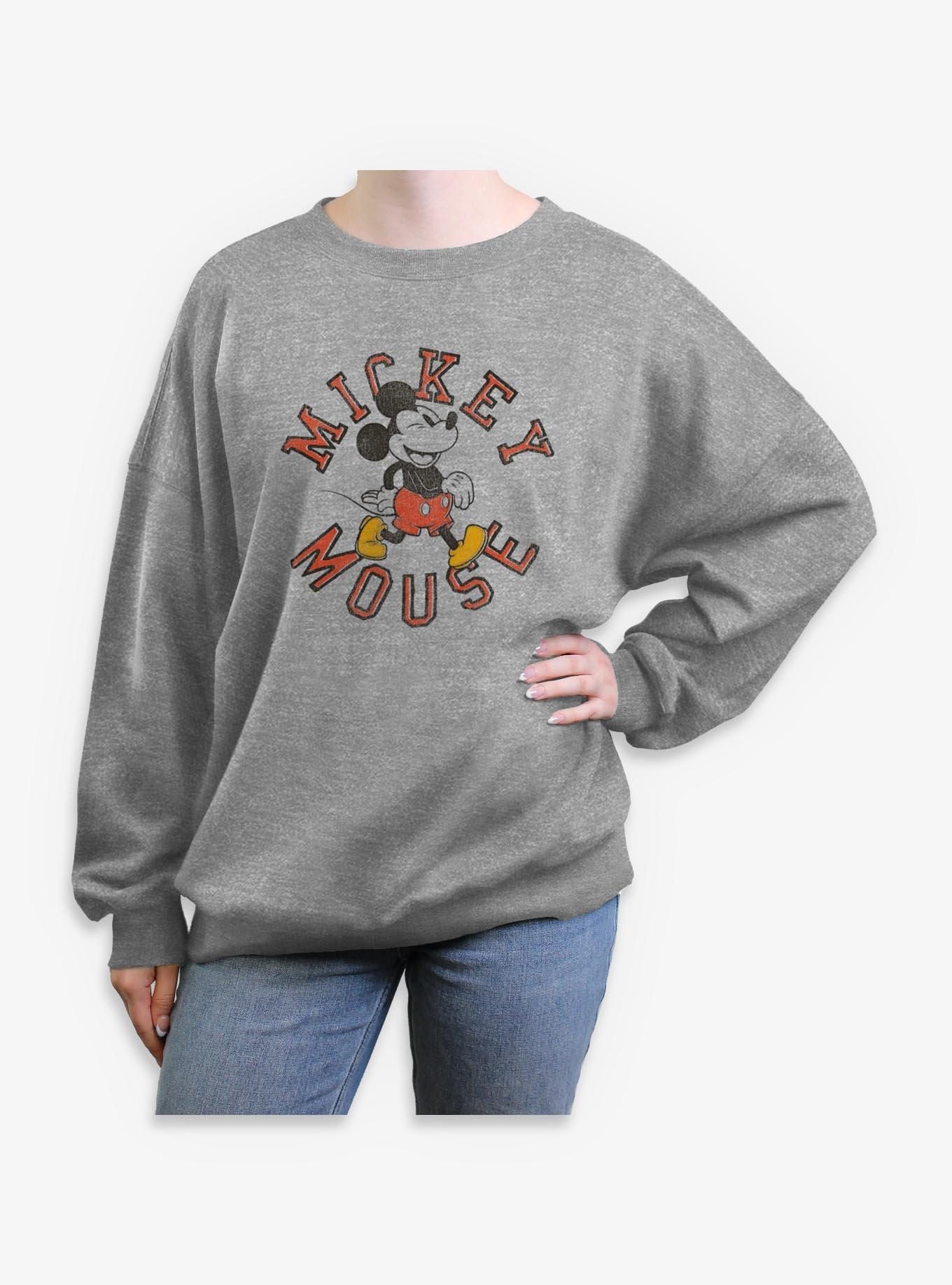 Disney Mickey Mouse Wink Collegiate Girls Oversized Sweatshirt, , hi-res
