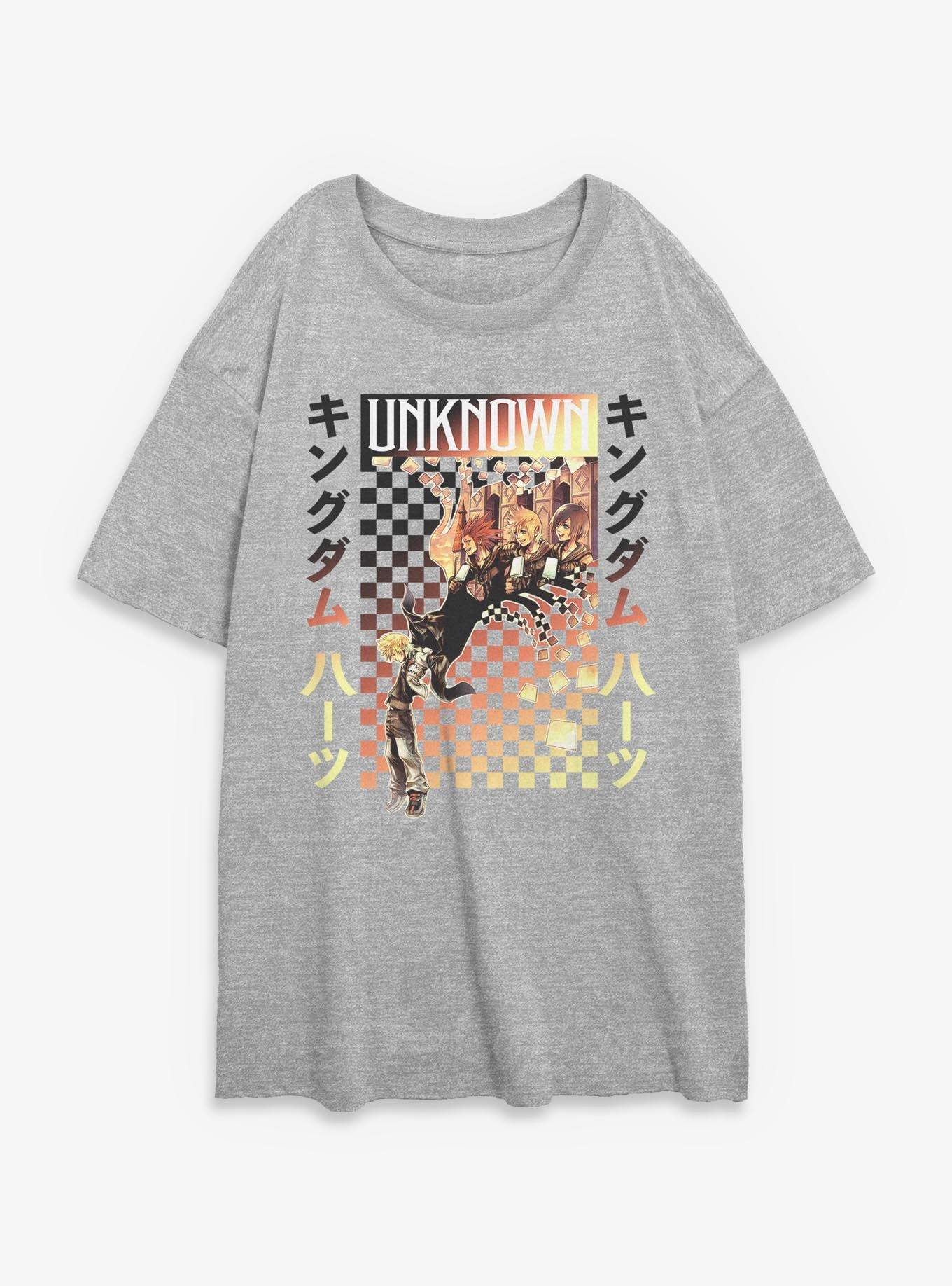 Disney Kingdom Hearts Checker Fade Girls Oversized T-Shirt, , hi-res