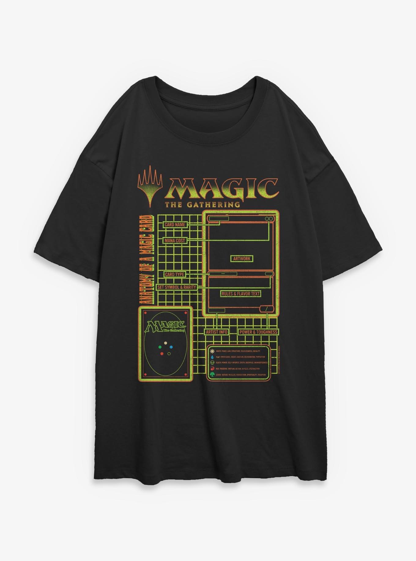 Magic: The Gathering Card Schematic Girls Oversized T-Shirt, , hi-res