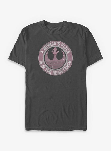 Star Wars Woman's Place Is In The Resistance T-Shirt - GREY | Hot Topic