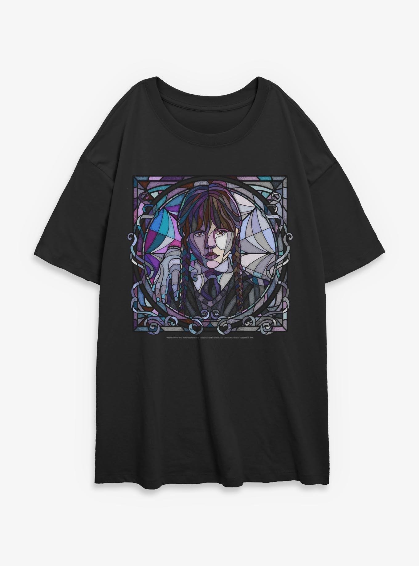 Wednesday Stained Glass Girls Oversized T-Shirt, , hi-res