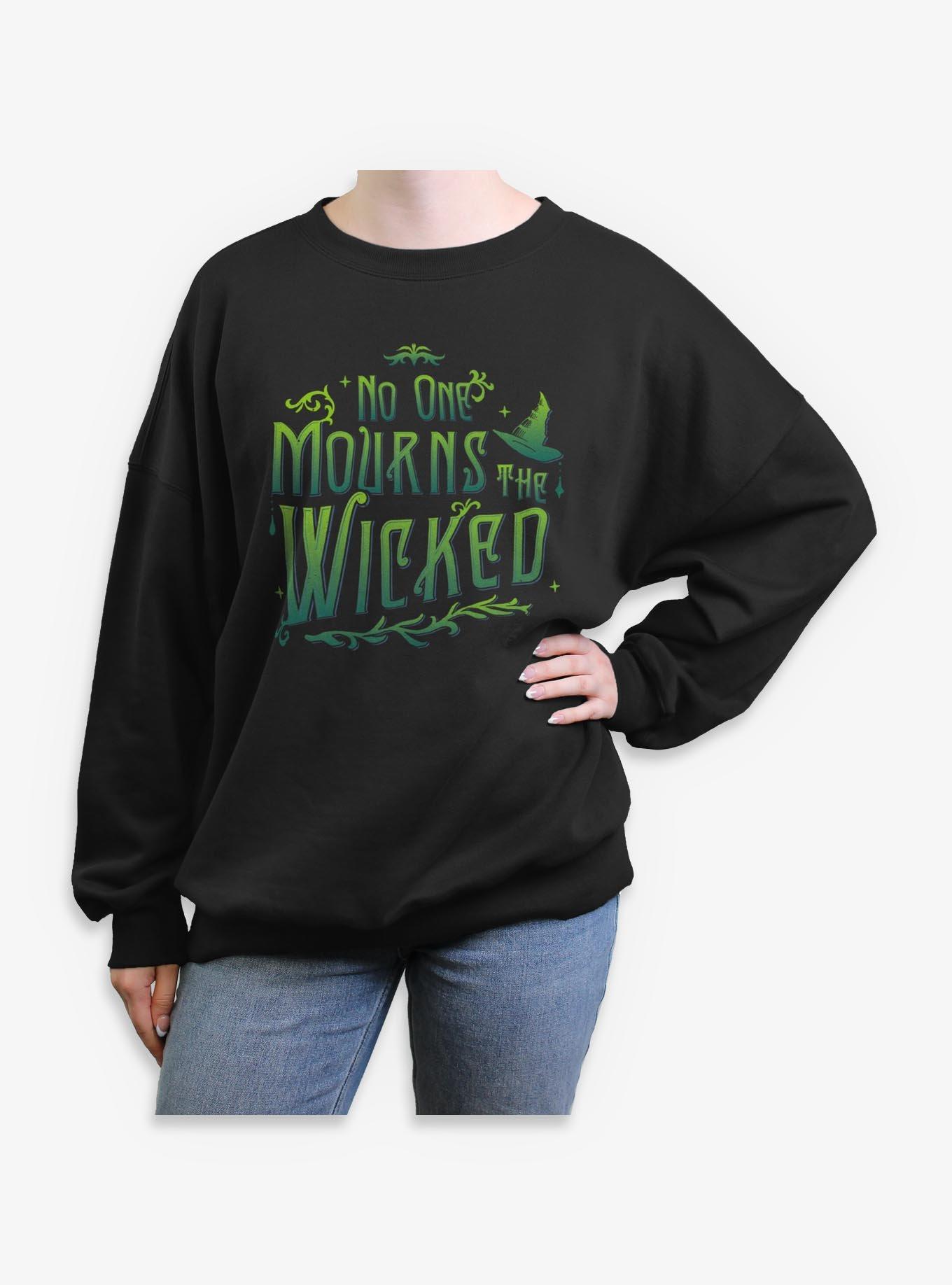 Wicked No One Mourns The Wicked Girls Oversized Sweatshirt, BLACK, hi-res