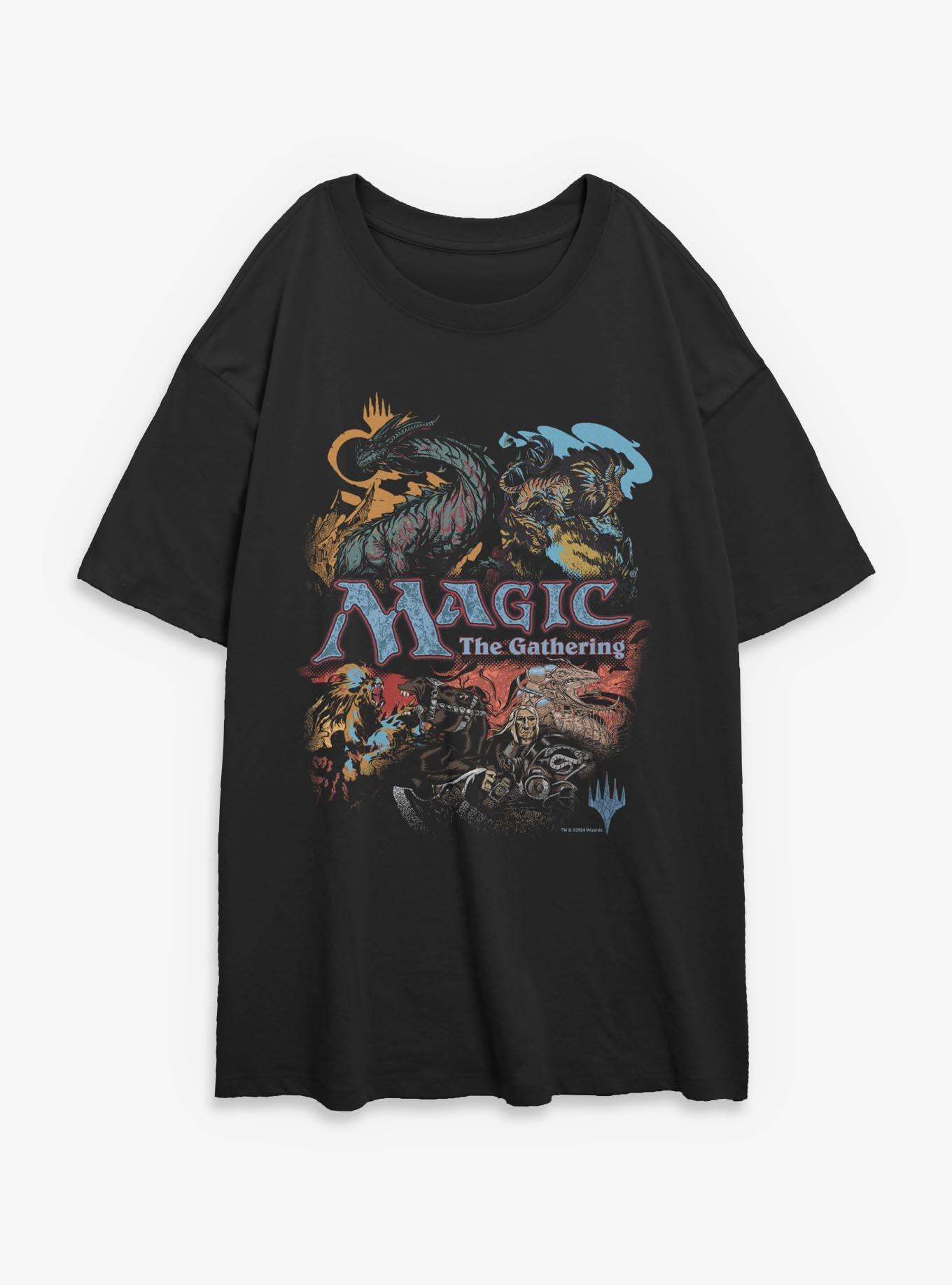 Magic: The Gathering Vintage Collage Girls Oversized T-Shirt, , hi-res