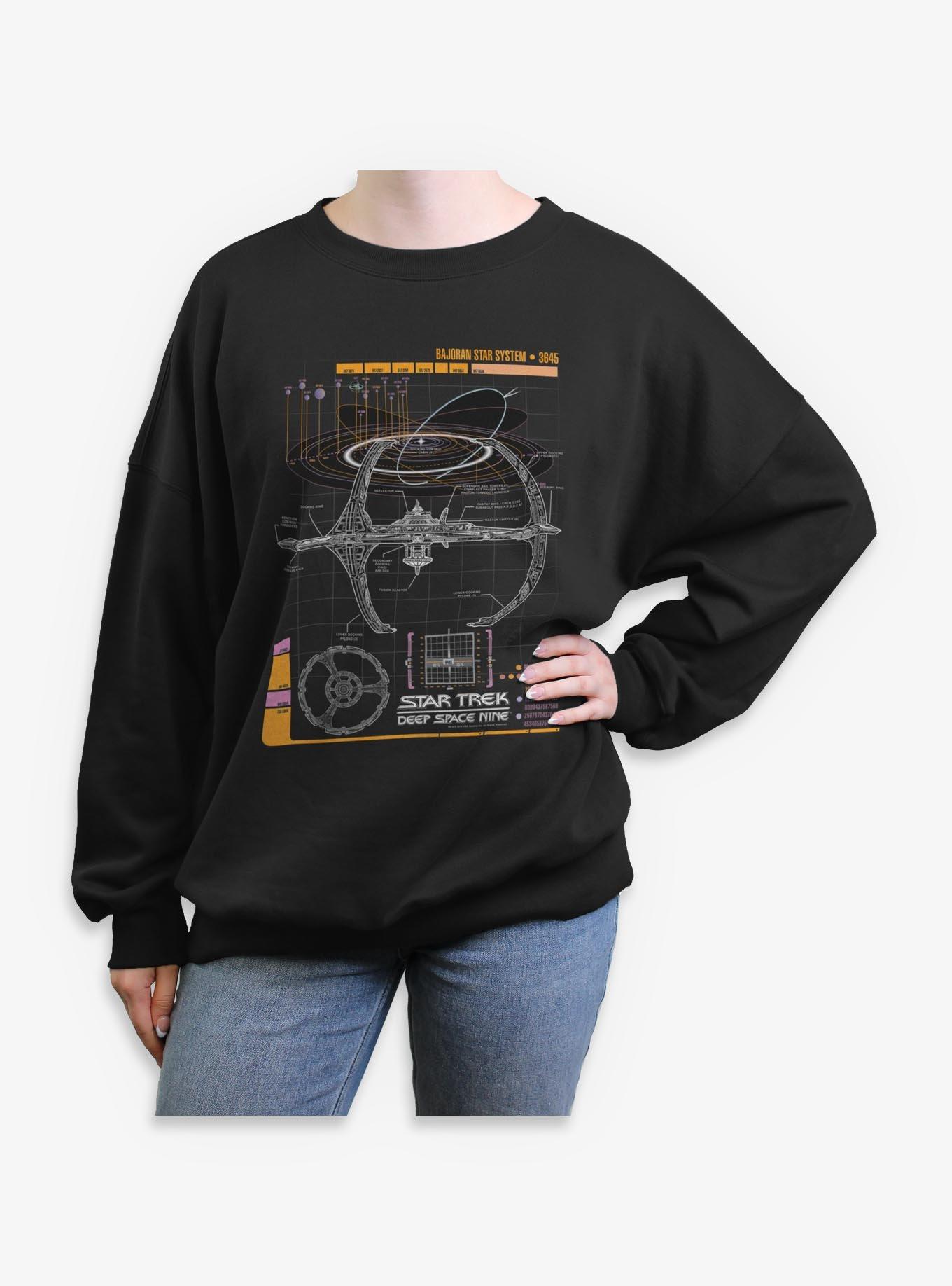 Star Trek: Deep Space Nine Schematic Girls Oversized Sweatshirt