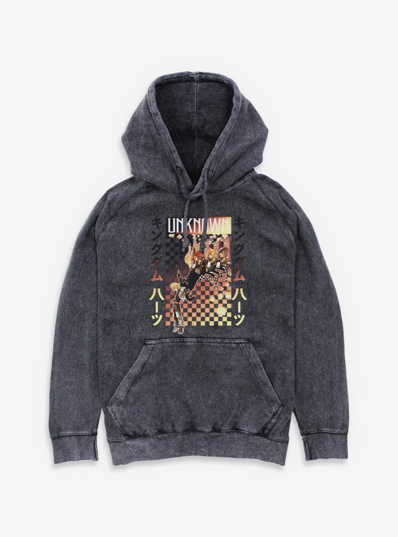 Disney Kingdom Hearts Checker Fade Mineral Wash Hoodie, , hi-res