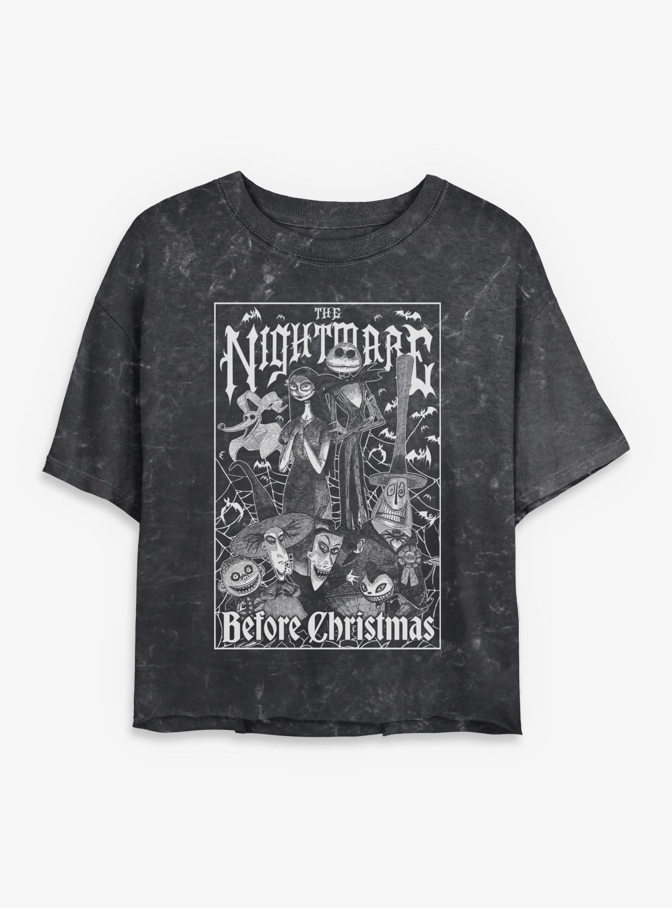 Disney The Nightmare Before Christmas Metal Box Girls Mineral Wash Crop T-Shirt, , hi-res