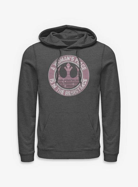Star Wars Woman's Place Is In The Resistance Hoodie - GREY | Hot Topic
