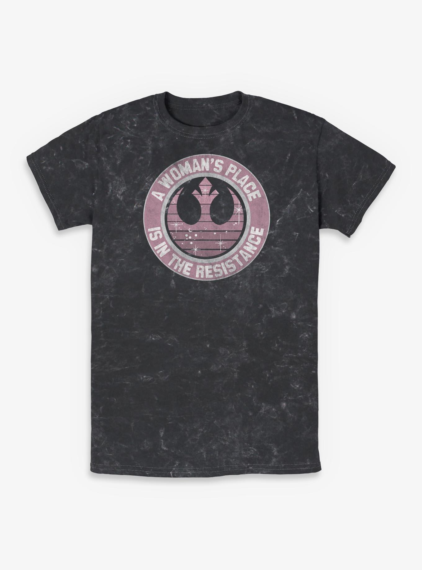 Star Wars Woman's Place Is In The Resistance Mineral Wash T-Shirt, , hi-res