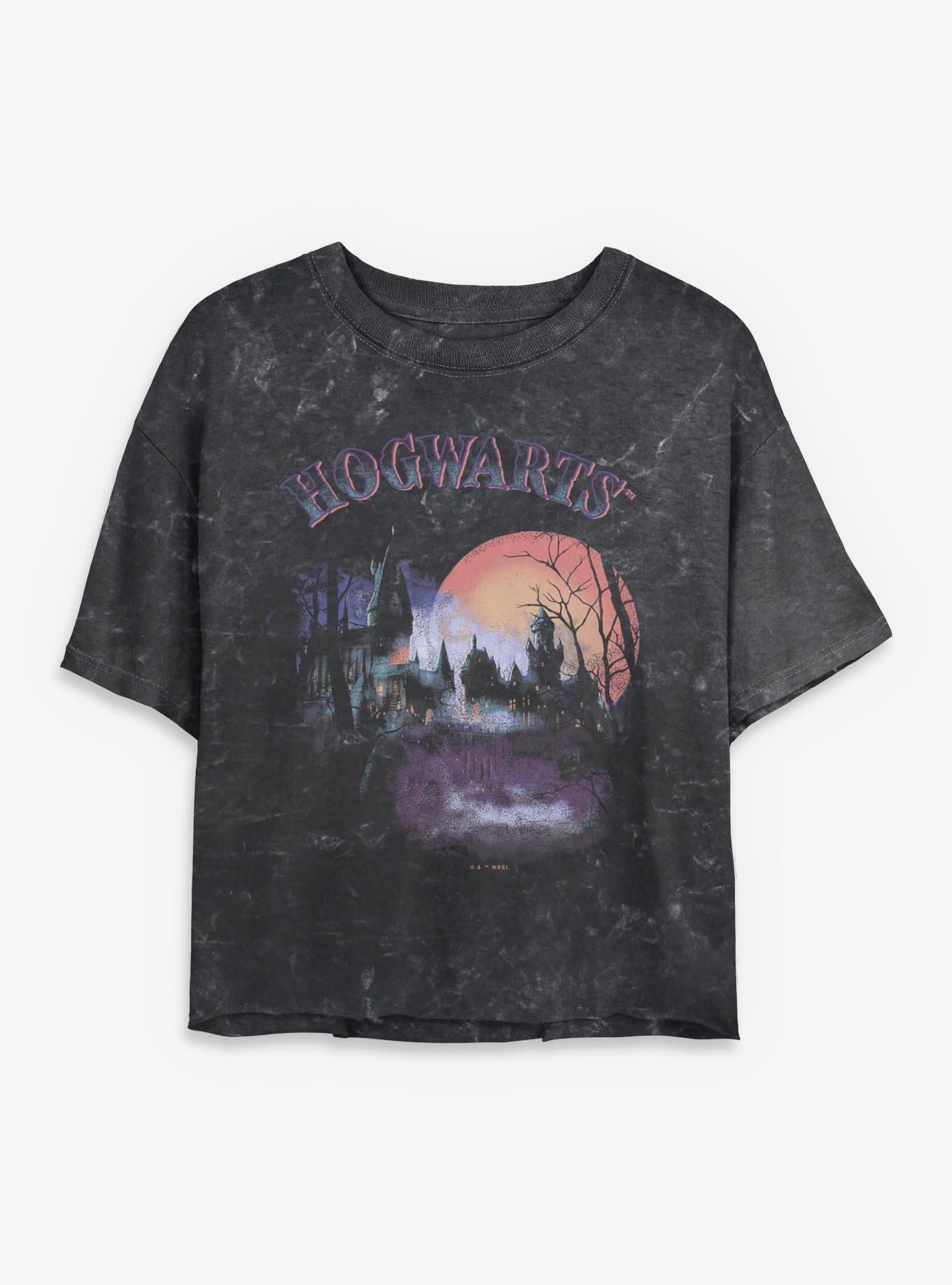 Harry Potter Horrorgwarts Girls Mineral Wash Crop T-Shirt, , hi-res