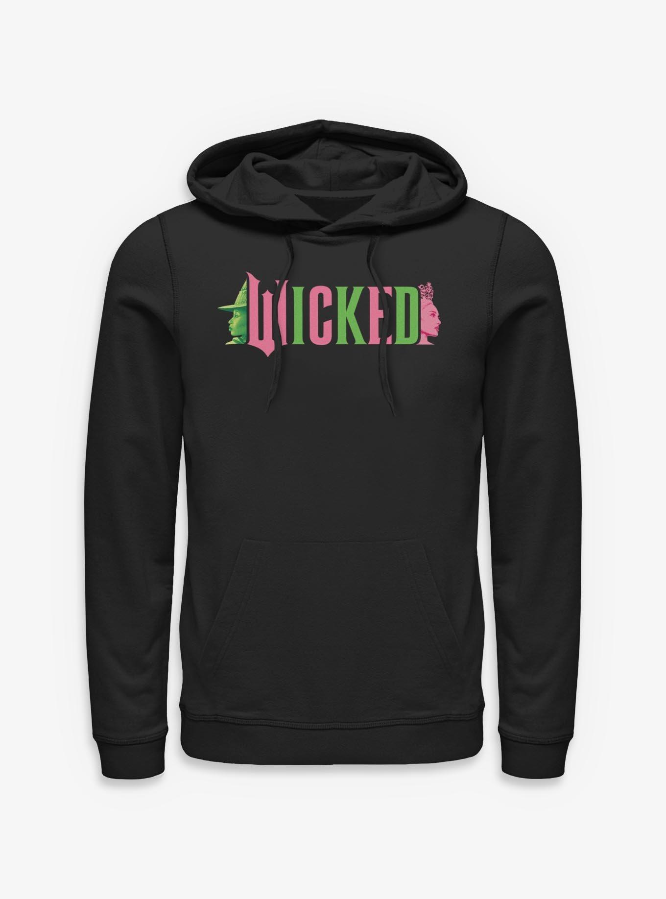 Wicked Elphaba and Glinda Silhouettes Logo Hoodie, , hi-res